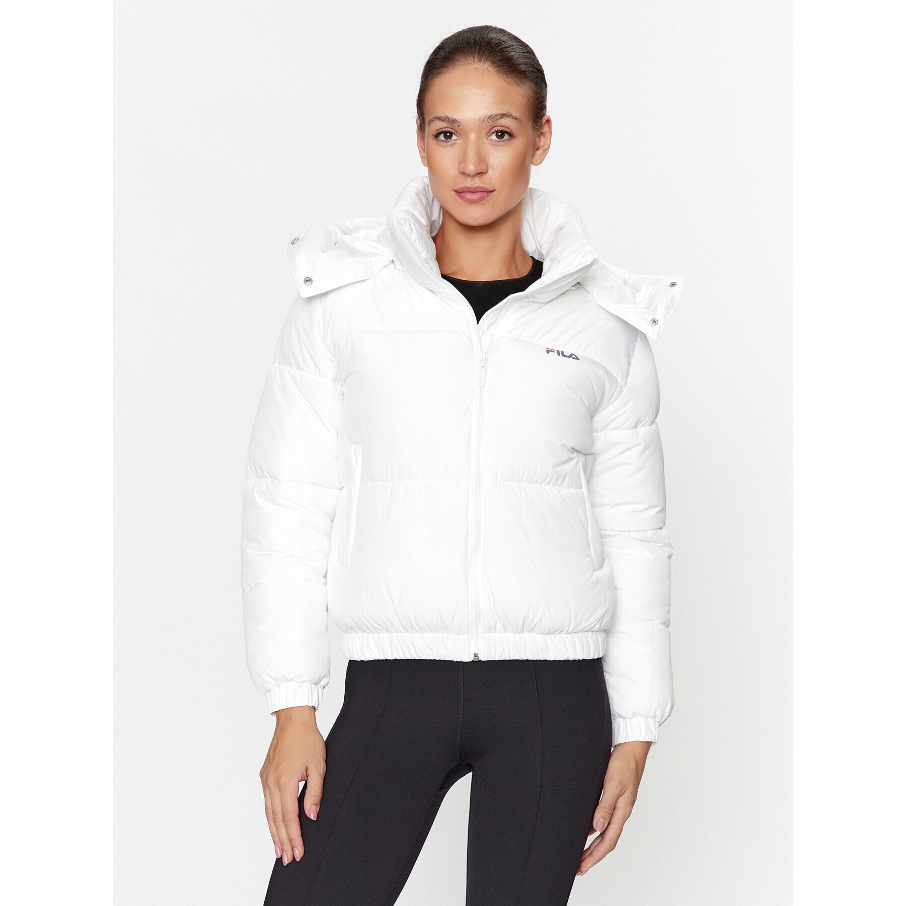 Fila Пухено яке FAW0549 Бял Regular Fit - Pepit.bg