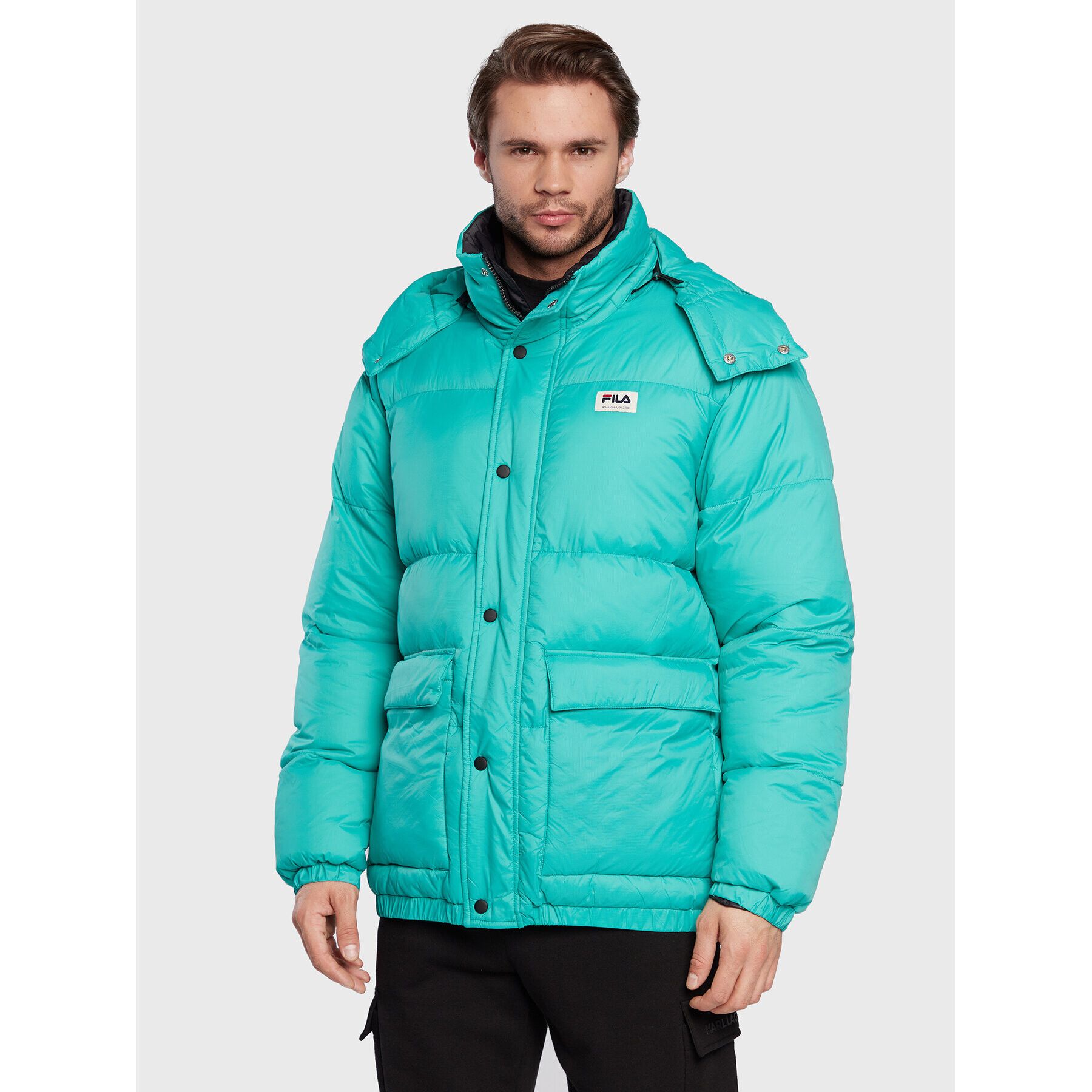 Fila Пухено яке Tirebolu FAM0143 Зелен Oversize - Pepit.bg