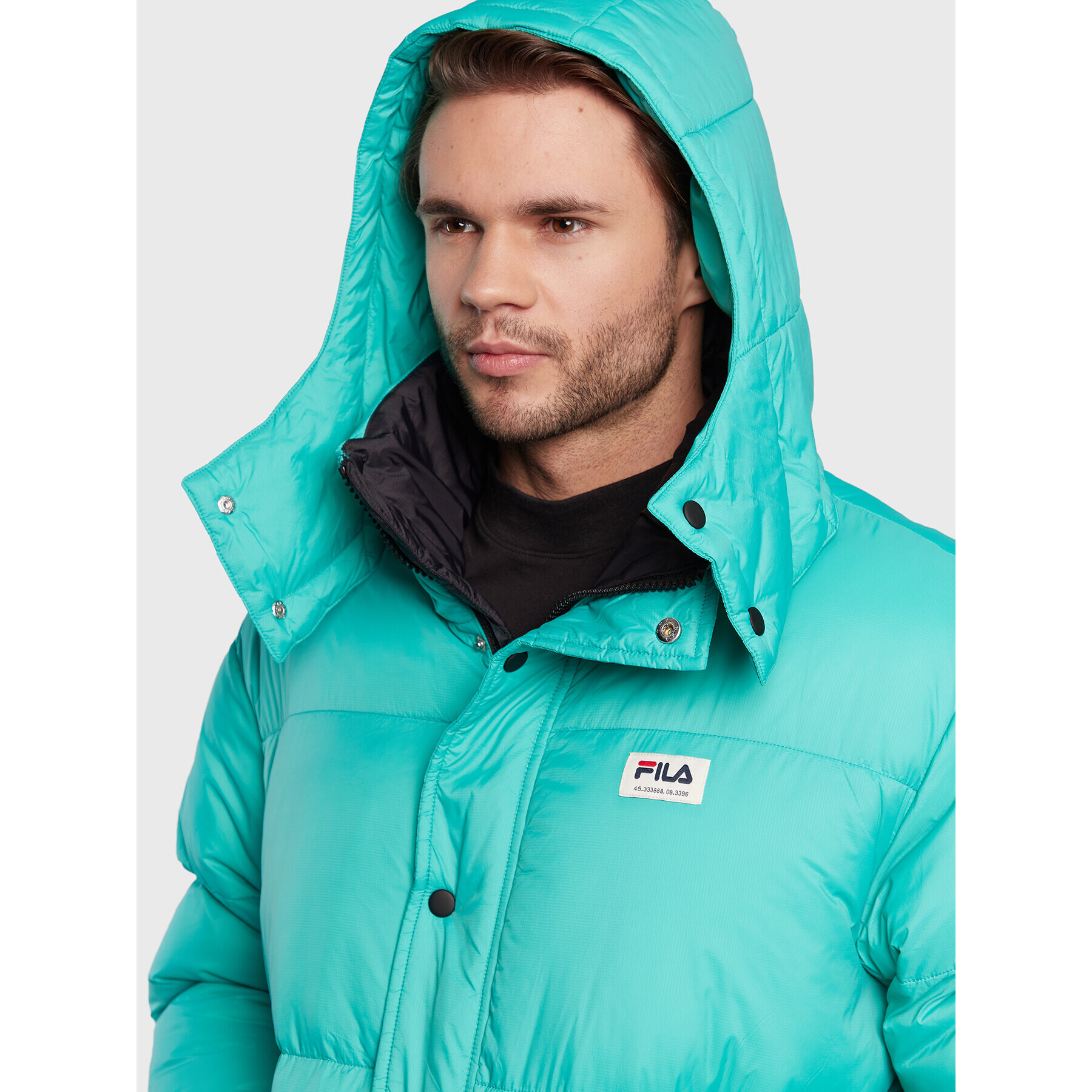 Fila Пухено яке Tirebolu FAM0143 Зелен Oversize - Pepit.bg