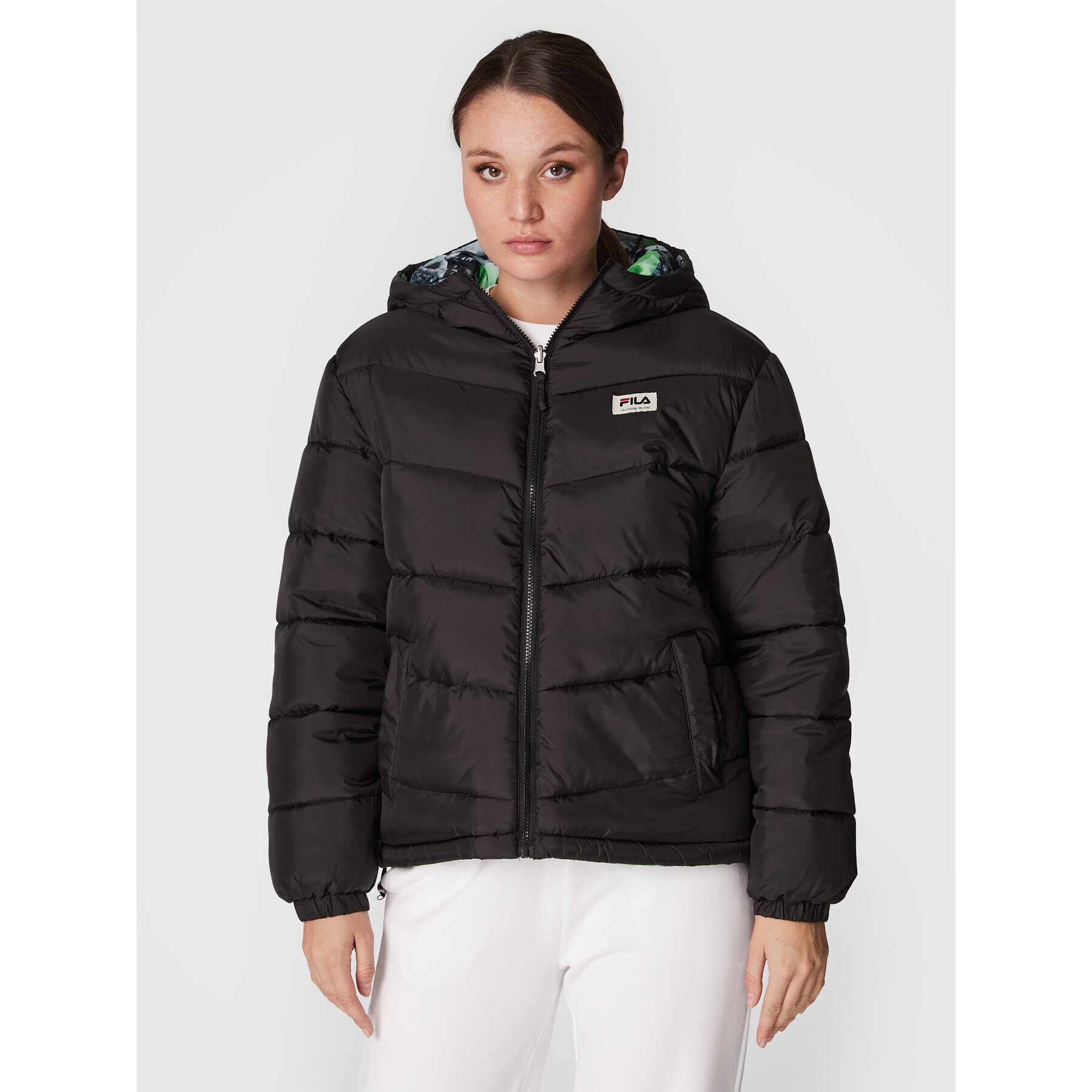 Fila Пухено яке Titisee FAW0243 Черен Oversize - Pepit.bg
