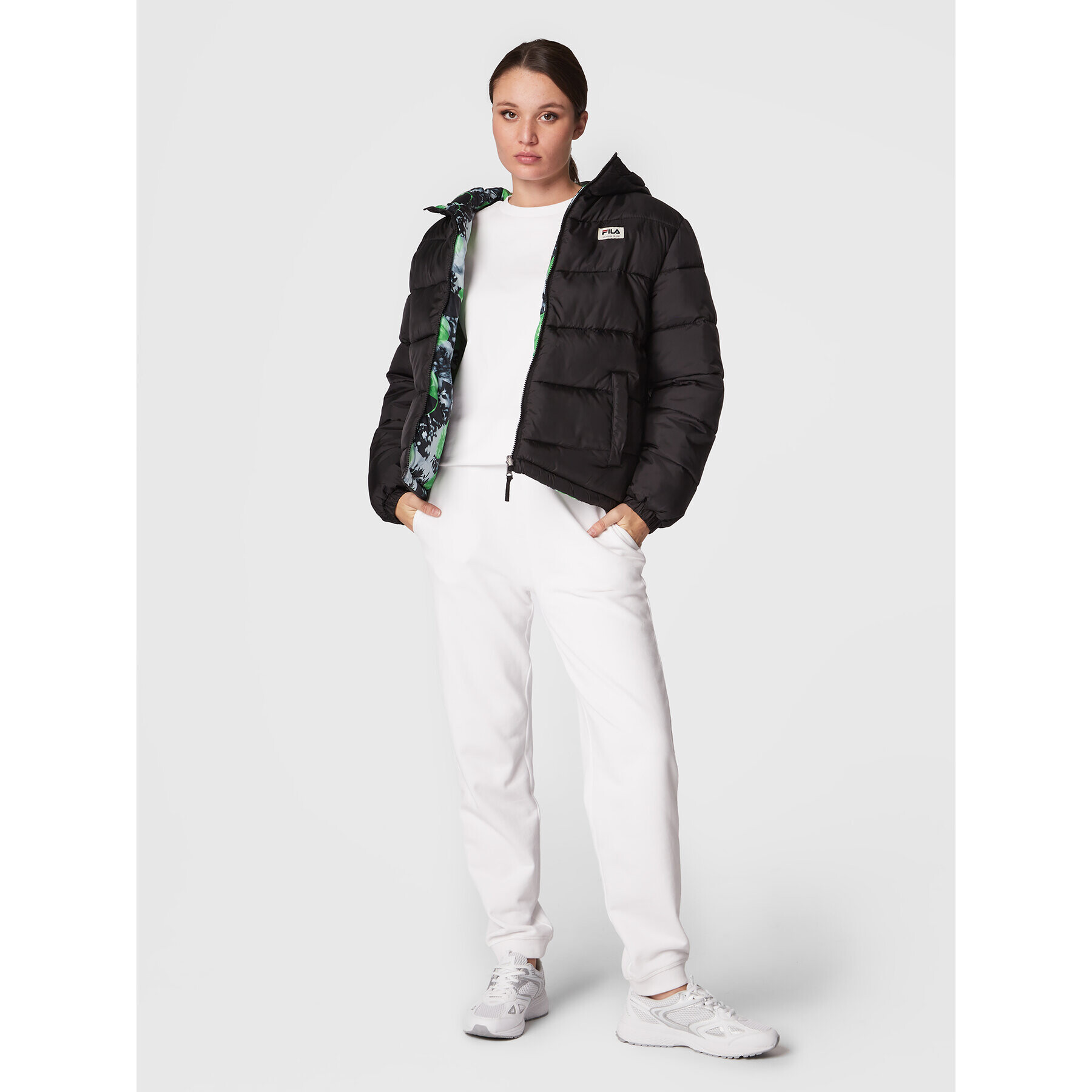 Fila Пухено яке Titisee FAW0243 Черен Oversize - Pepit.bg