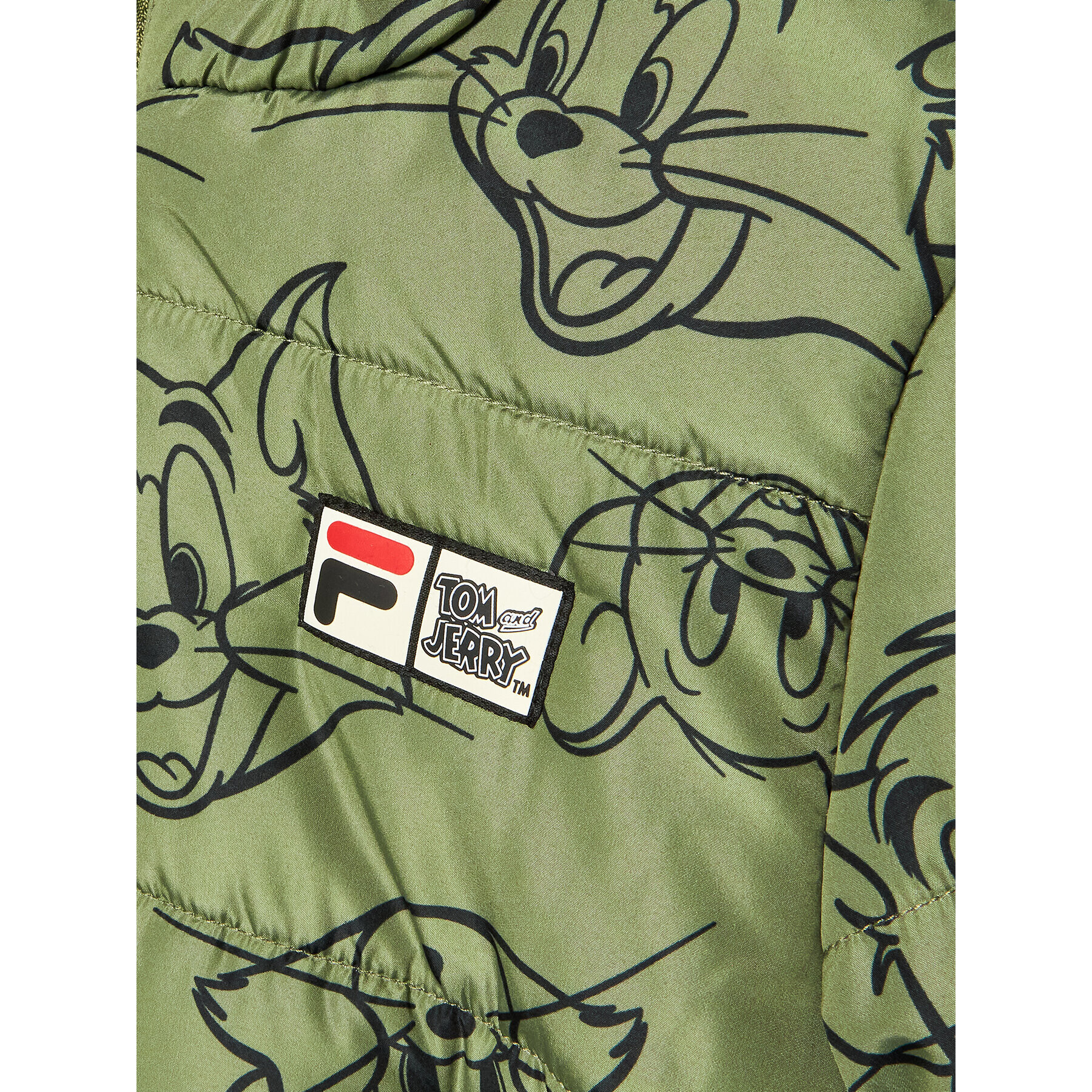 Fila Пухено яке Tonk FAK0116 Зелен Regular Fit - Pepit.bg
