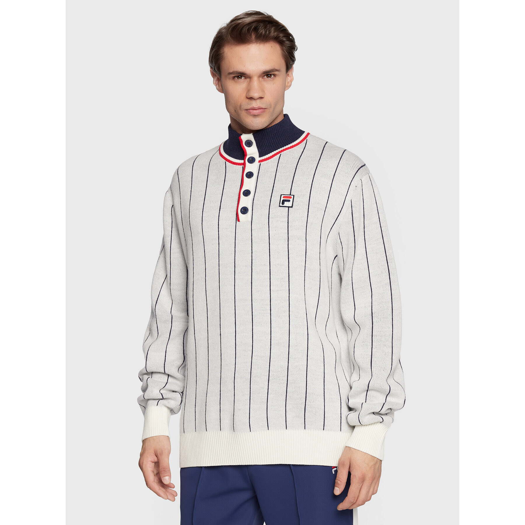 Fila Пуловер Zanjan FAM0171 Бял Regular Fit - Pepit.bg