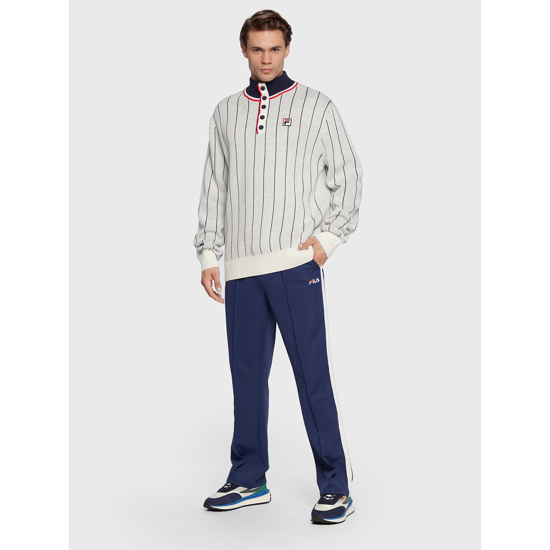 Fila Пуловер Zanjan FAM0171 Бял Regular Fit - Pepit.bg