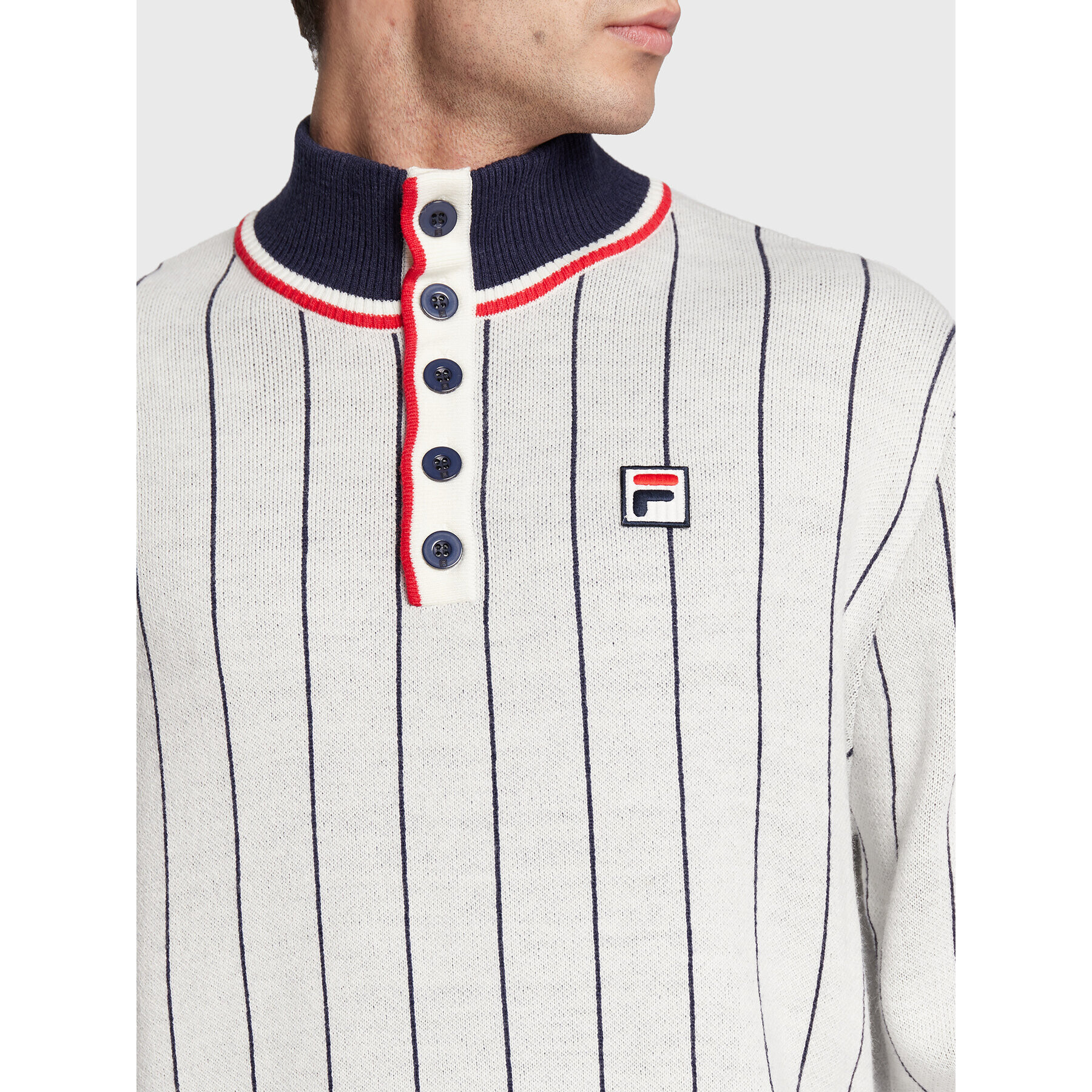 Fila Пуловер Zanjan FAM0171 Бял Regular Fit - Pepit.bg