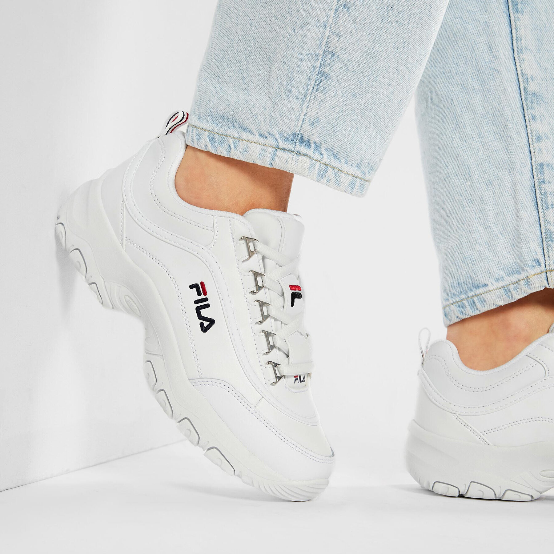 Fila Сникърси Strada Low Kids 1010781.1FG Бял - Pepit.bg