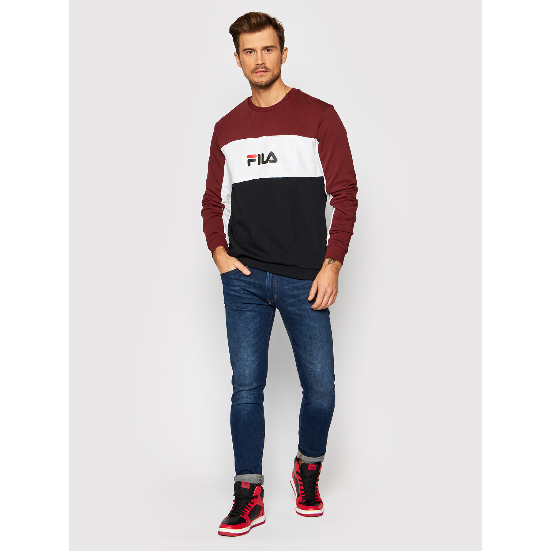 Fila Суитшърт Aqil Blocked Crew 688467 Цветен Regular Fit - Pepit.bg