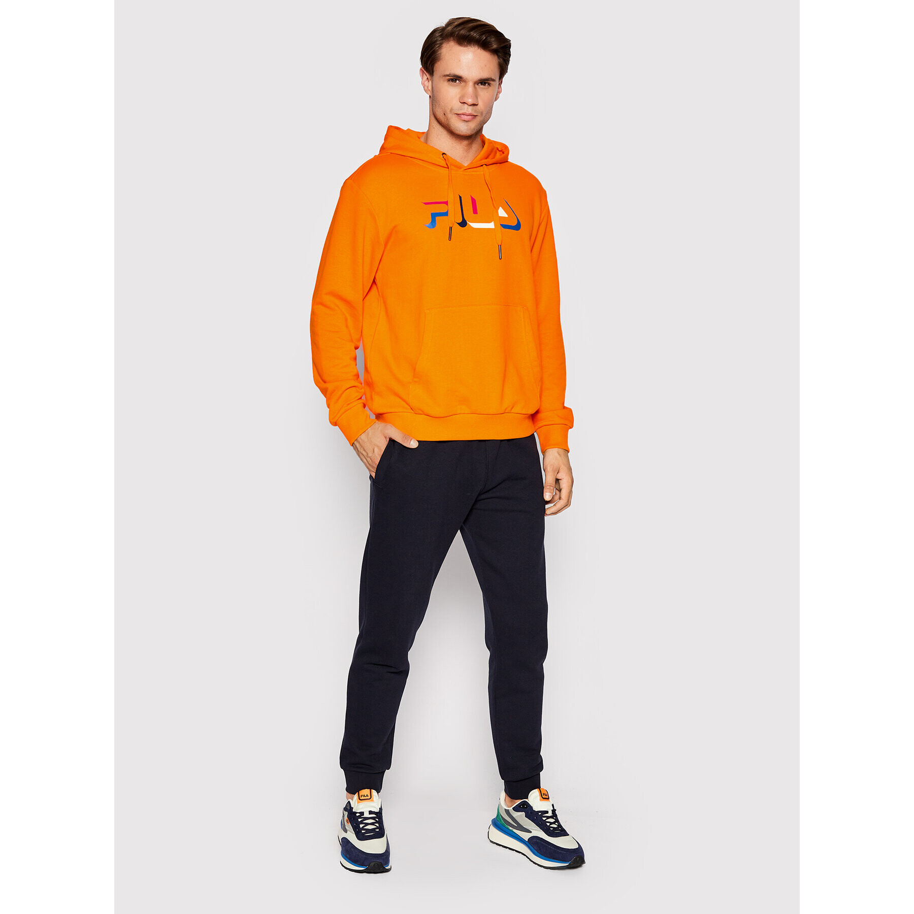 Fila Суитшърт Burzaco FAM0040 Оранжев Regular Fit - Pepit.bg