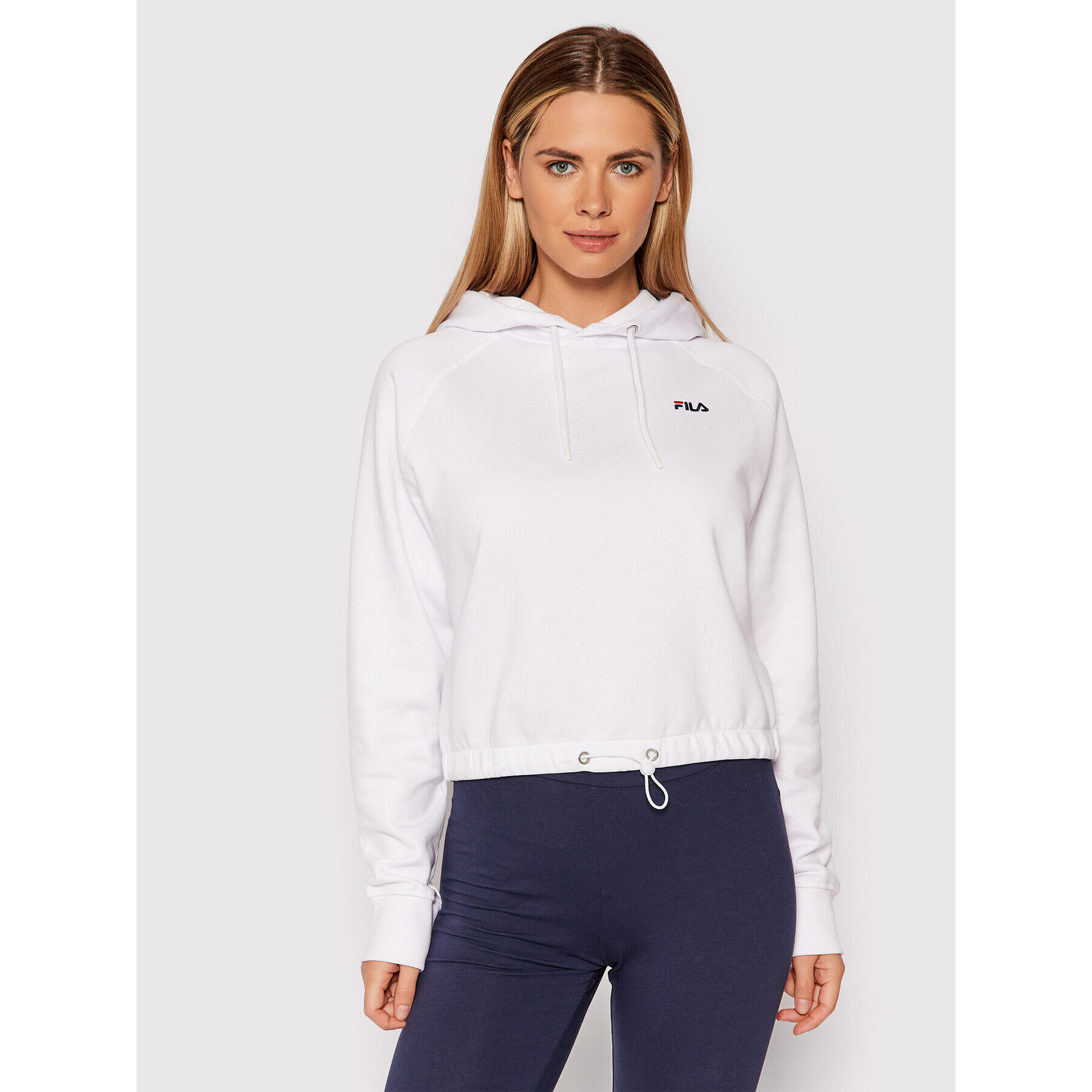 Fila Суитшърт Eilies 689120 Бял Cropped Fit - Pepit.bg