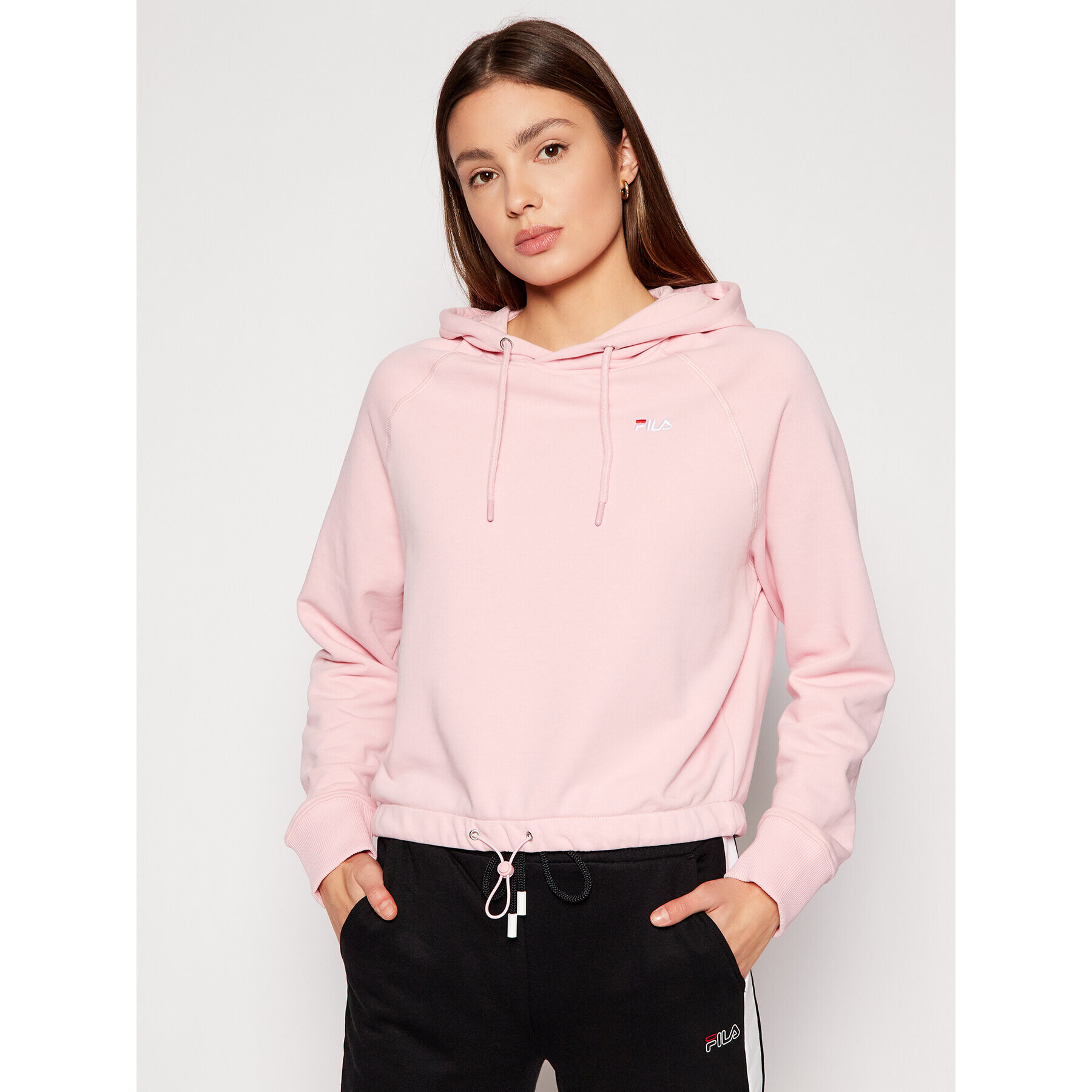 Fila Суитшърт Elaxi 688570 Розов Cropped Fit - Pepit.bg