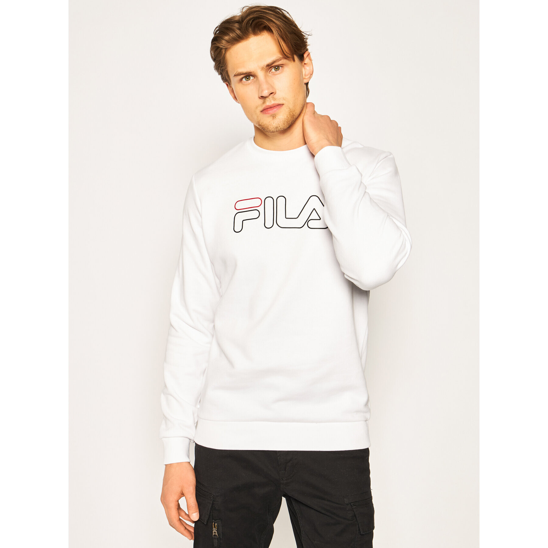 Fila Суитшърт Liam Crew 687139 Бял Regular Fit - Pepit.bg