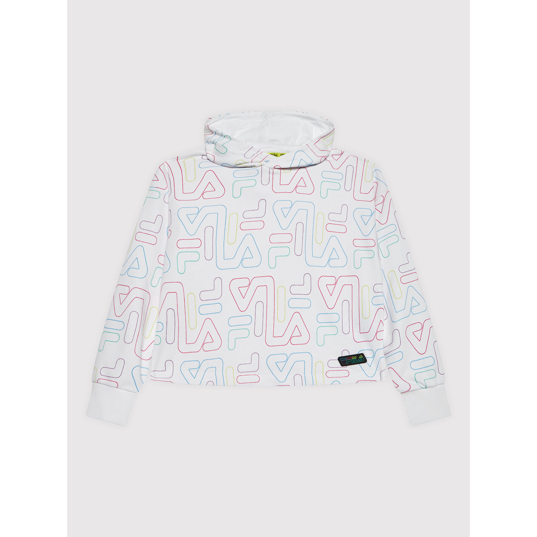 Fila Суитшърт Salome Aop Cropped 683413 Бял Regular Fit - Pepit.bg