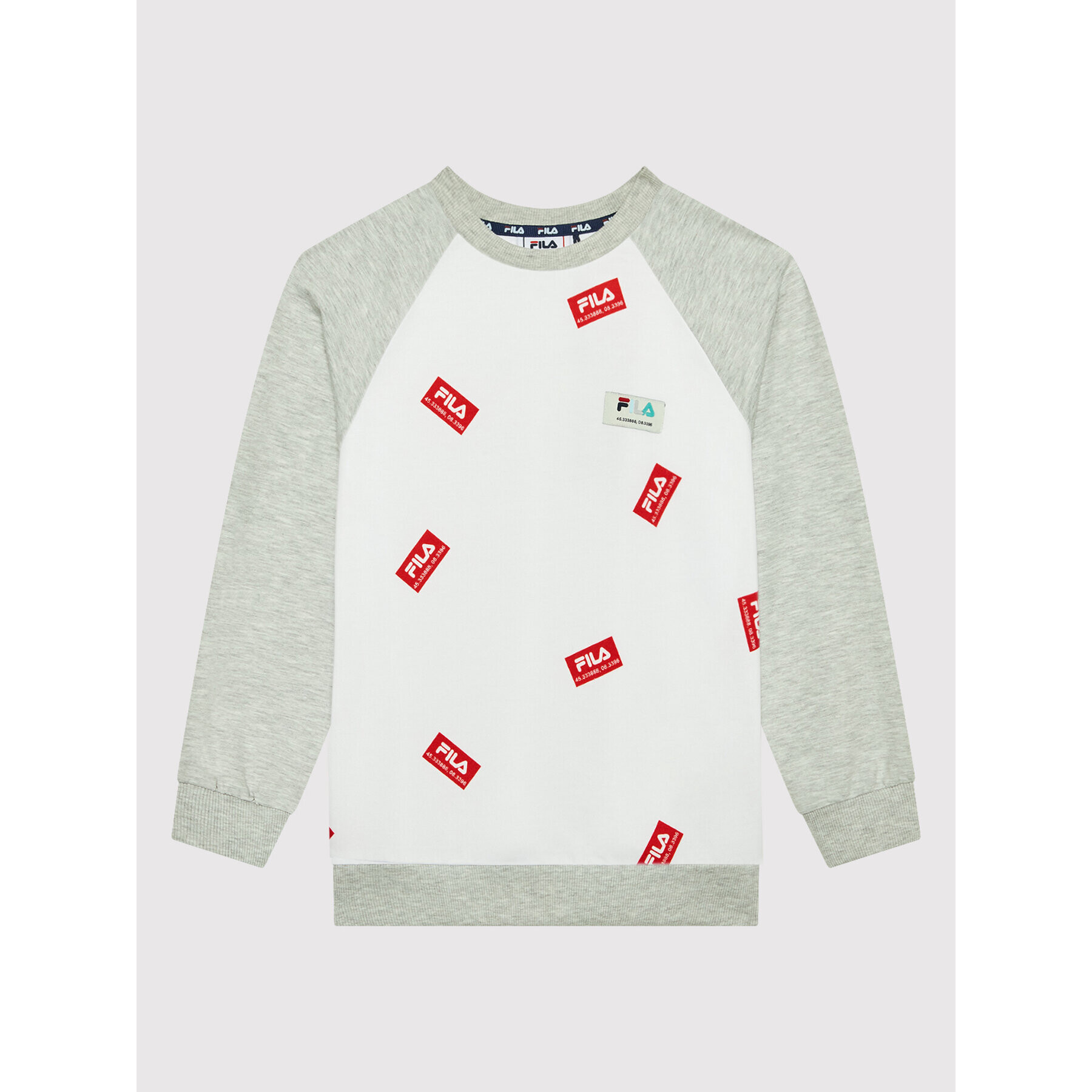 Fila Суитшърт Tuningen Aop FAT0048 Бял Regular Fit - Pepit.bg