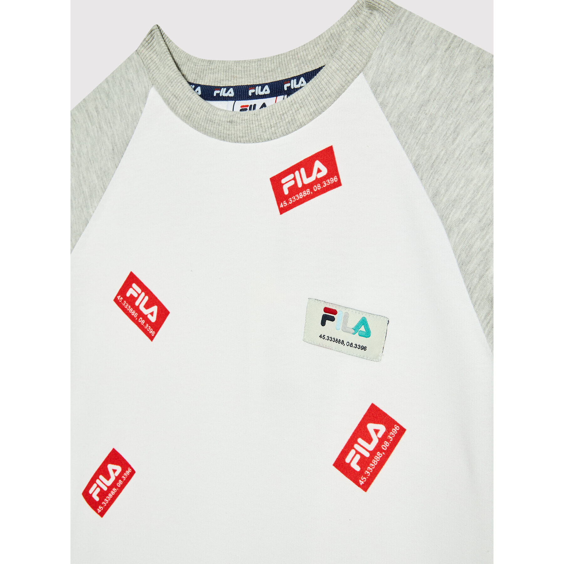 Fila Суитшърт Tuningen Aop FAT0048 Бял Regular Fit - Pepit.bg