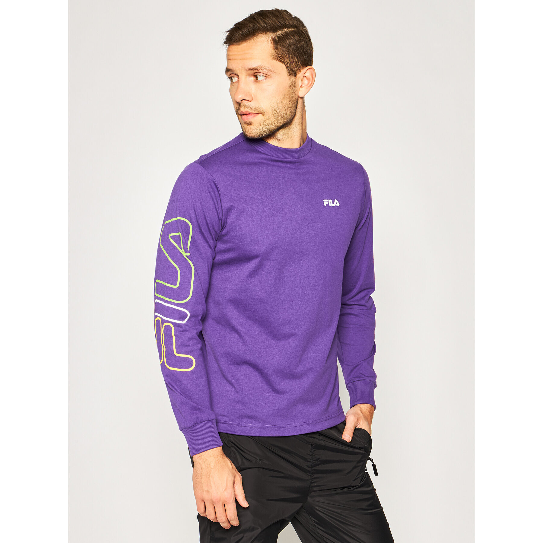 Fila Тениска с дълъг ръкав Callum 687680 Виолетов Regular Fit - Pepit.bg