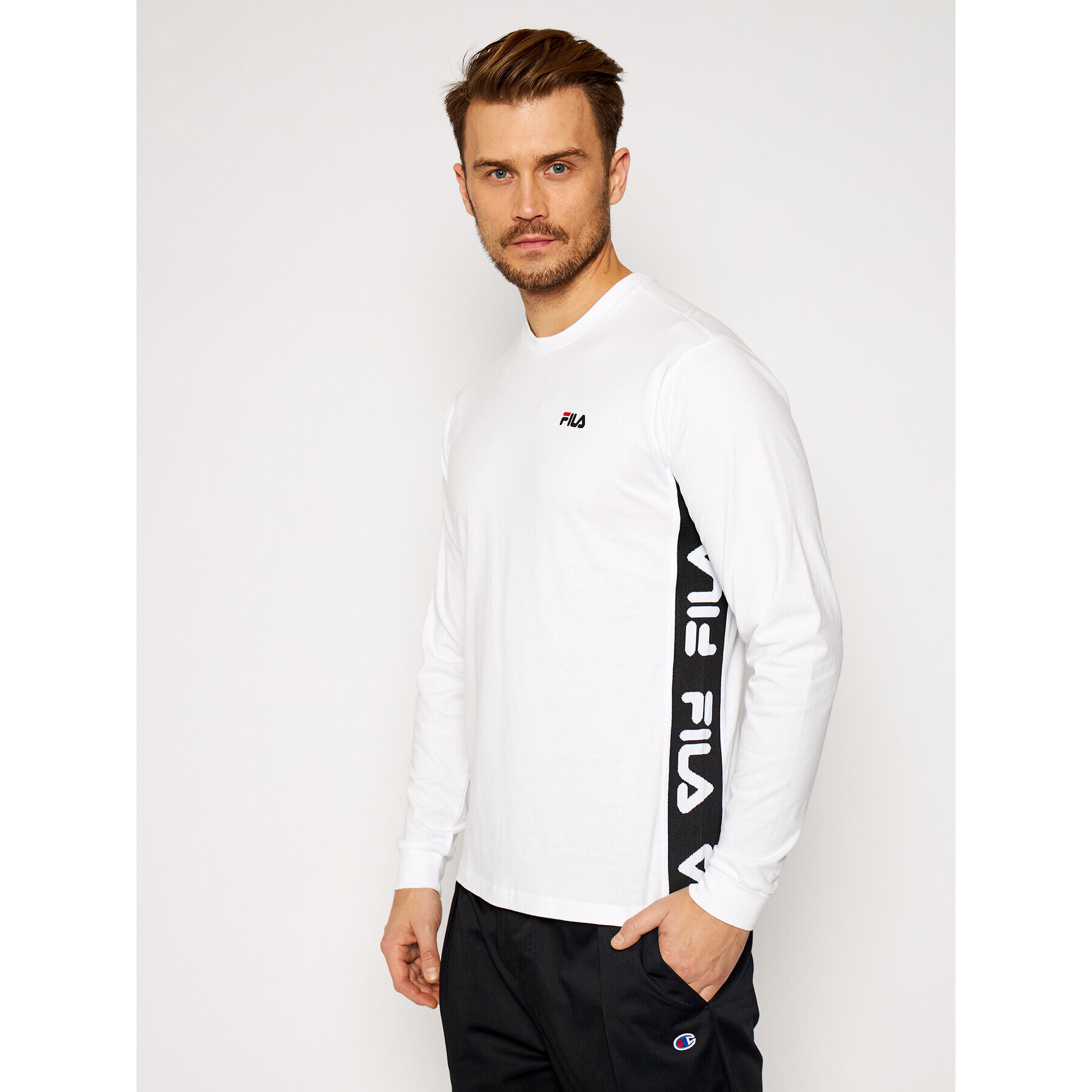 Fila Тениска с дълъг ръкав Tedos 687886 Бял Regular Fit - Pepit.bg