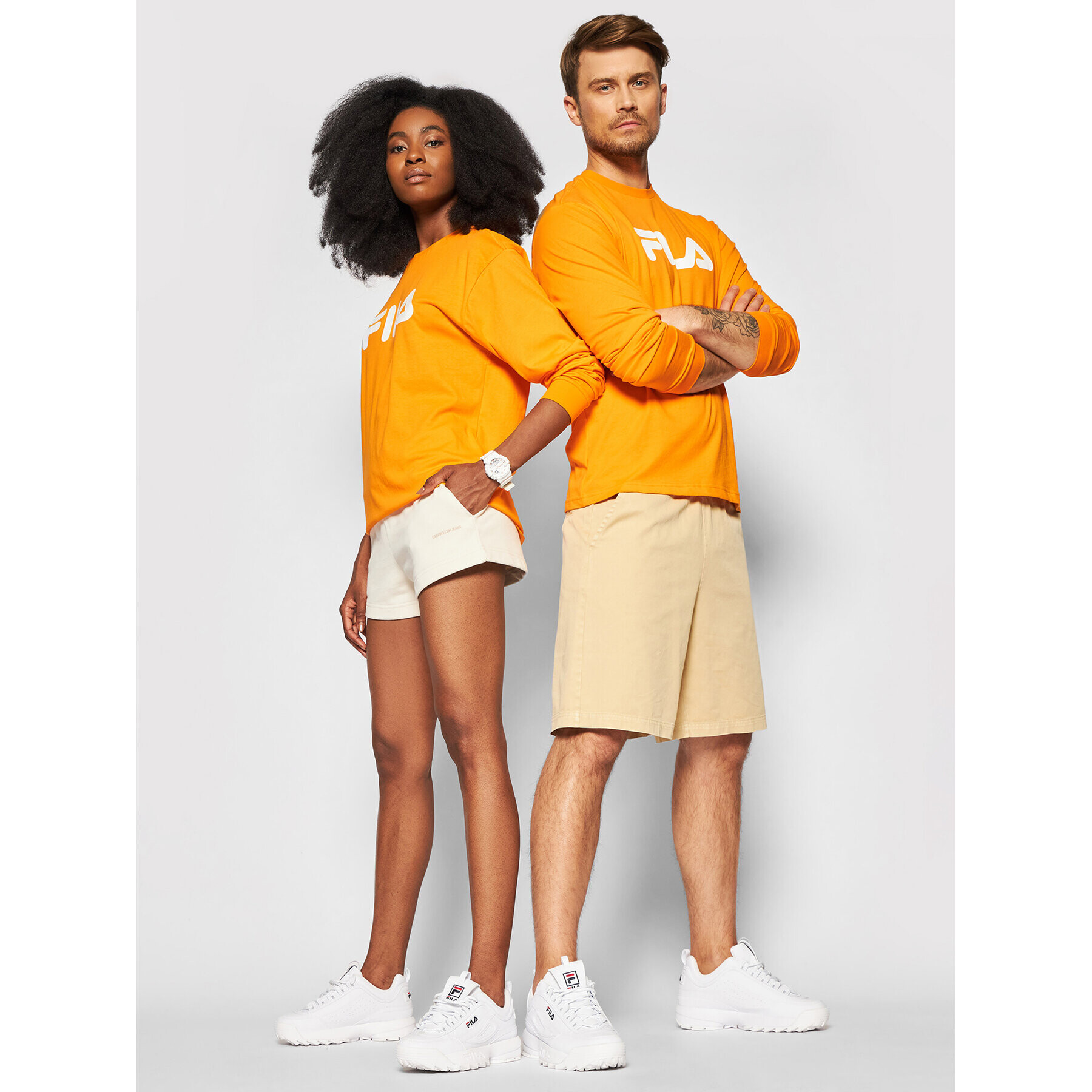 Fila Тениска с дълъг ръкав Unisex Classic Pure 681092 Оранжев Regular Fit - Pepit.bg