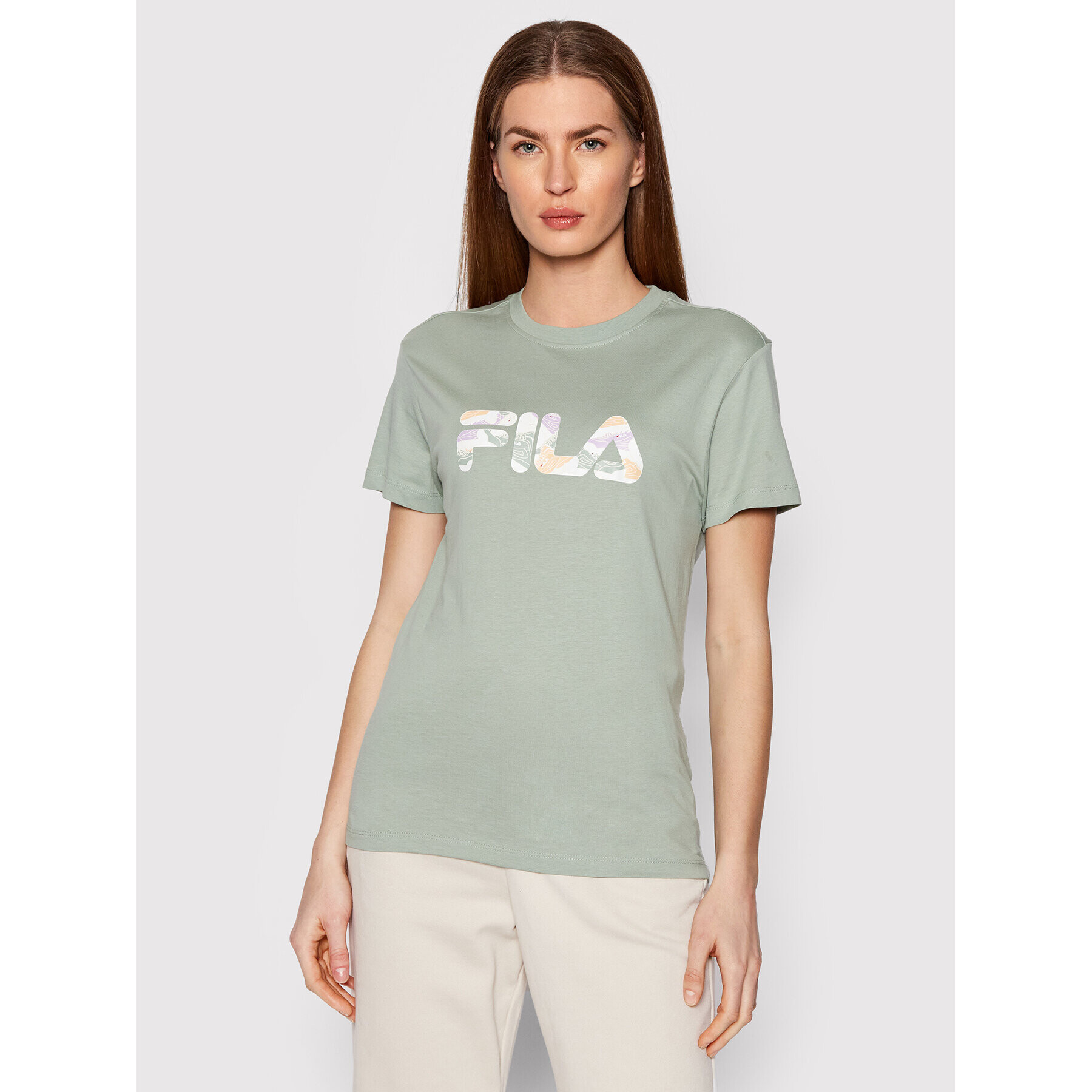 Fila Тишърт Basco FAW0098 Зелен Regular Fit - Pepit.bg