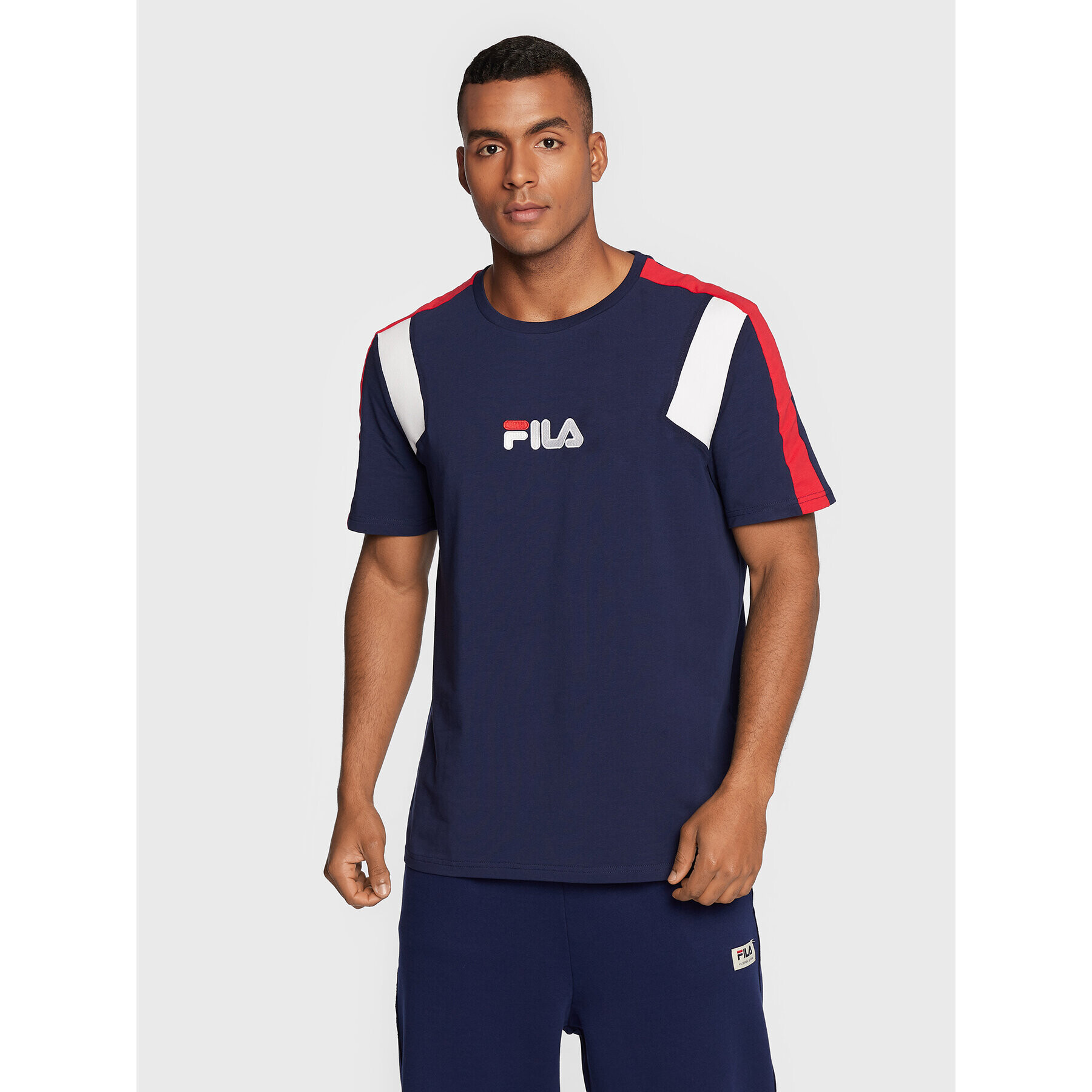 Fila Тишърт Bormio FAM0175 Тъмносин Regular Fit - Pepit.bg