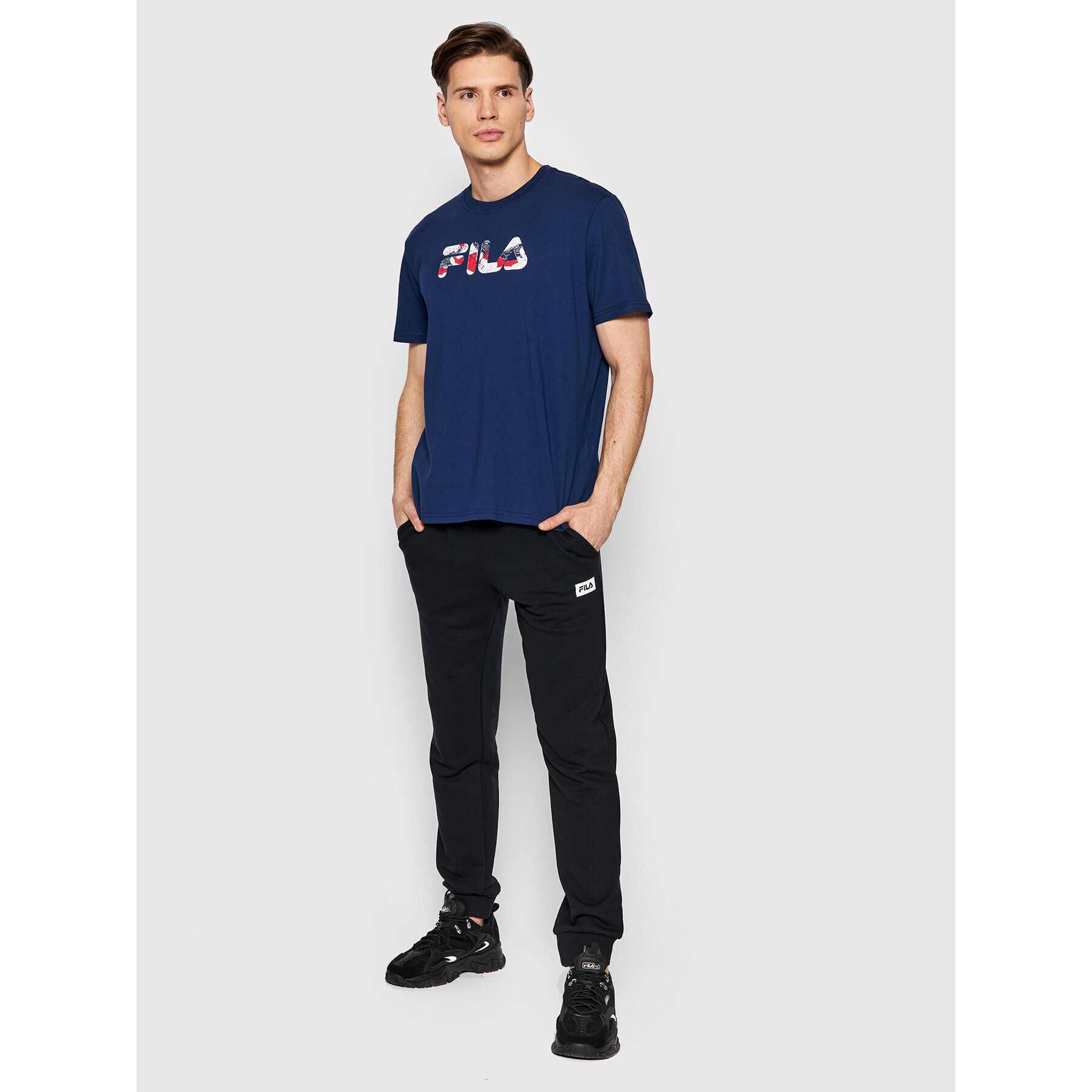 Fila Тишърт Bosque FAM0043 Тъмносин Regular Fit - Pepit.bg