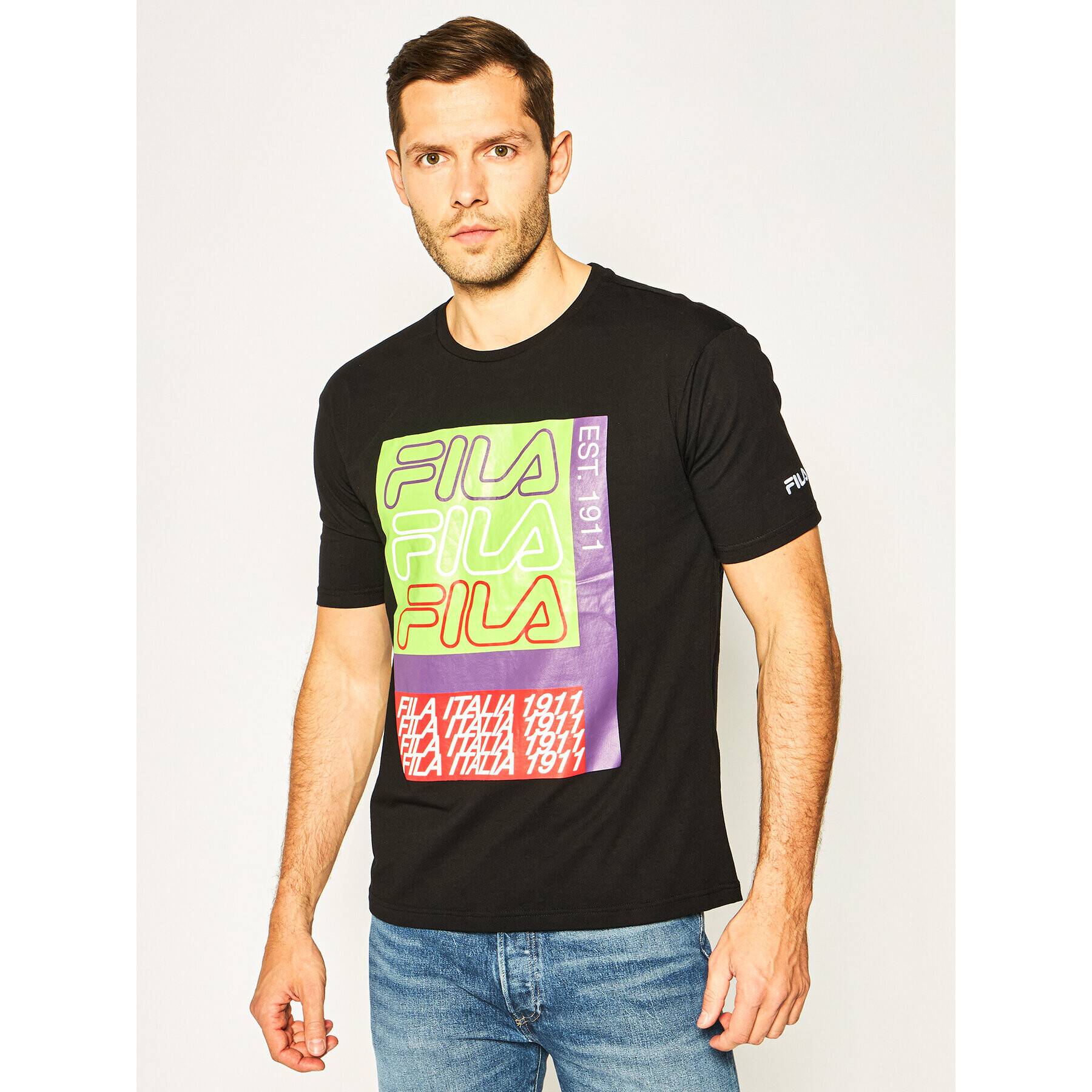 Fila Тишърт Caradoc Dropped Shoulder 687684 Черен Regular Fit - Pepit.bg