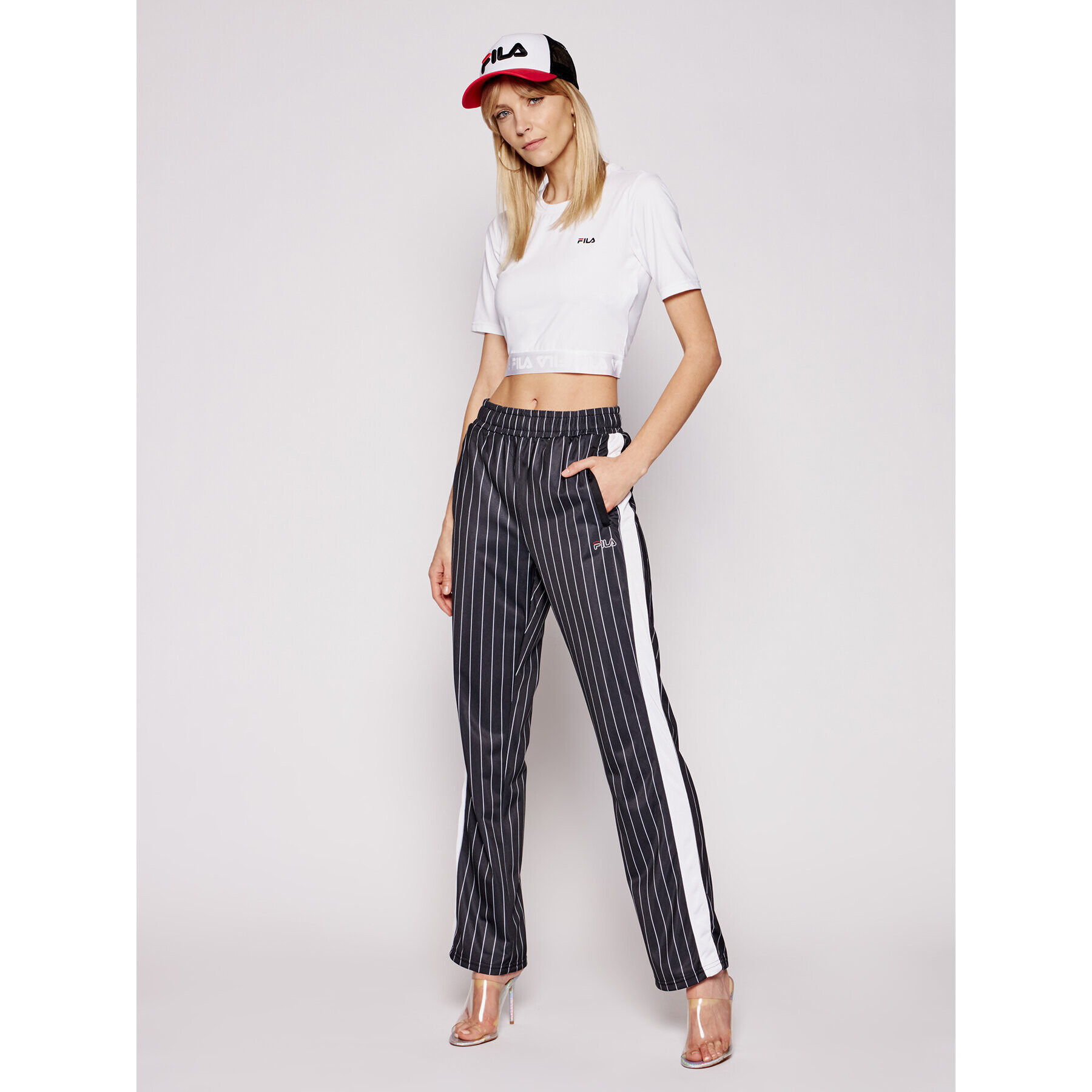 Fila Тишърт Caylin 688520 Бял Cropped Fit - Pepit.bg