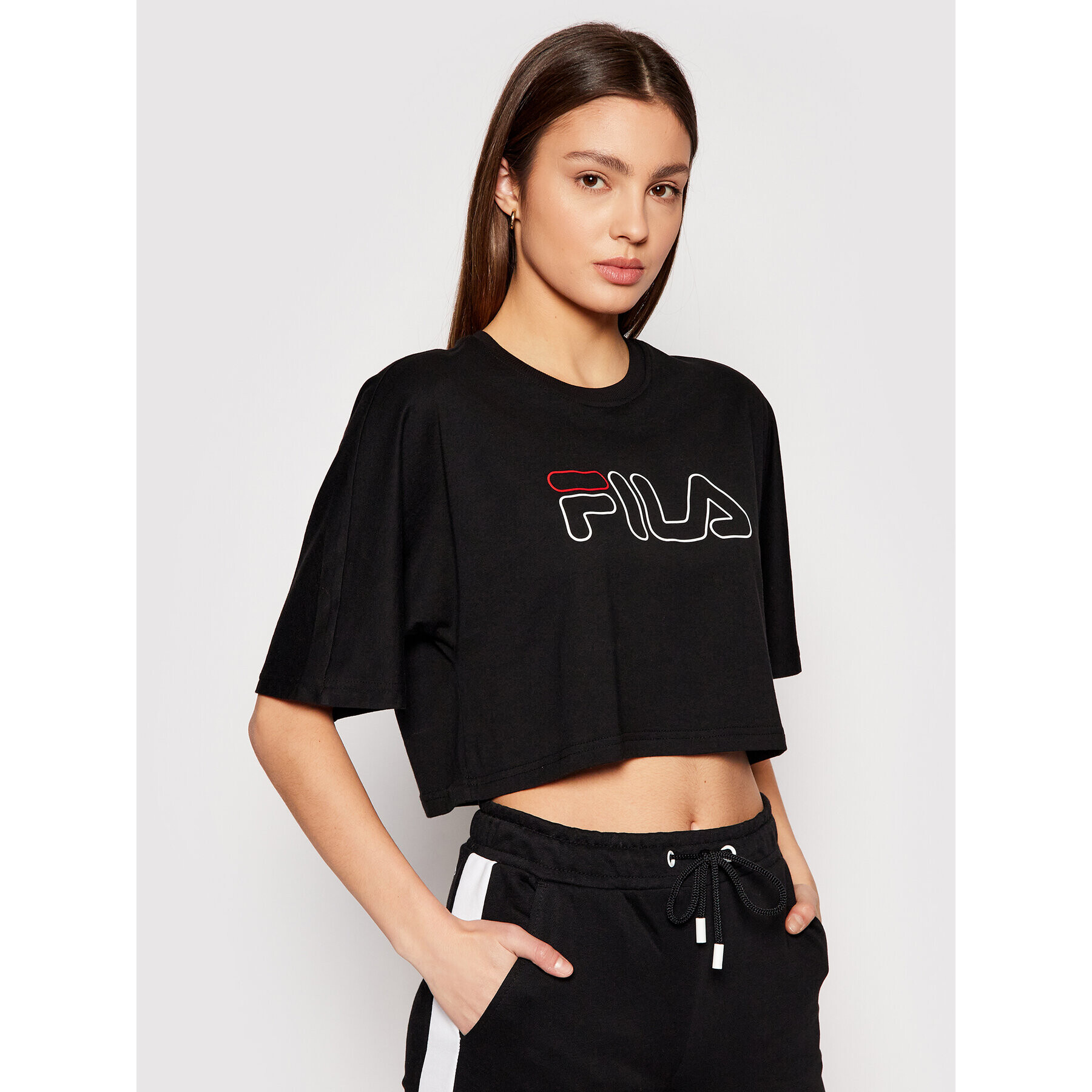 Fila Тишърт Jamielle 683303 Черен Cropped Fit - Pepit.bg