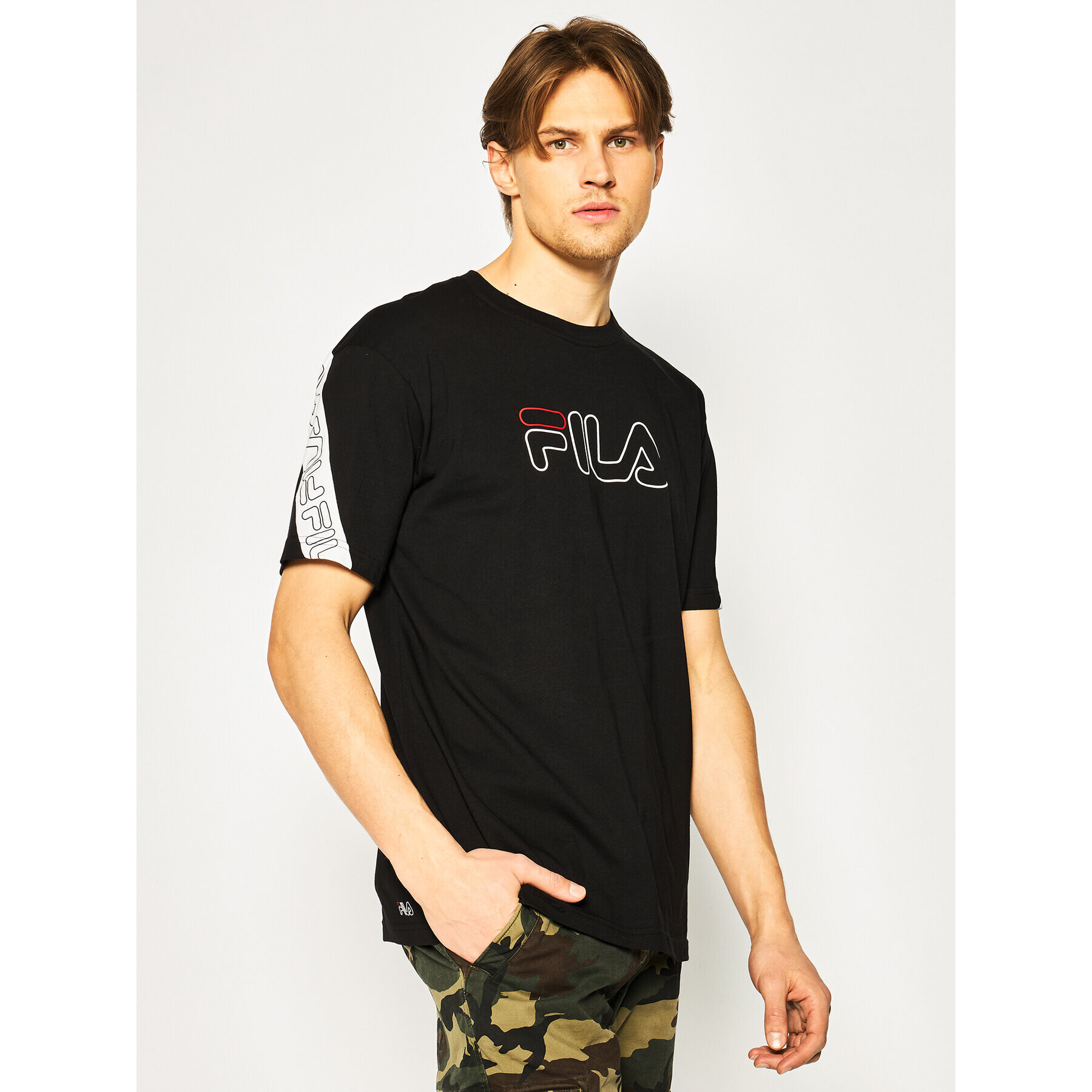 Fila Тишърт Loe Tee 683095 Черен Regular Fit - Pepit.bg