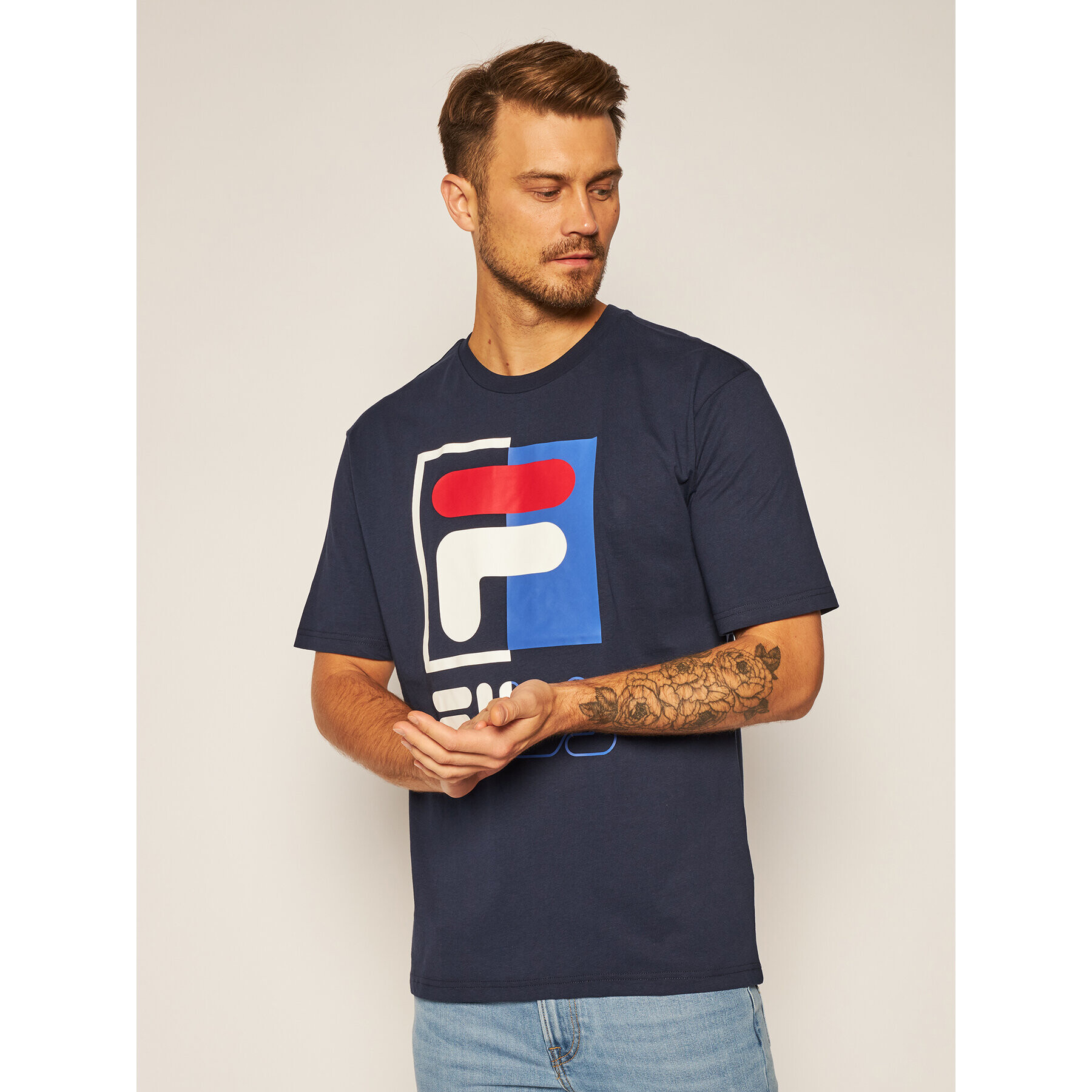 Fila Тишърт Saku 687475 Тъмносин Regular Fit - Pepit.bg