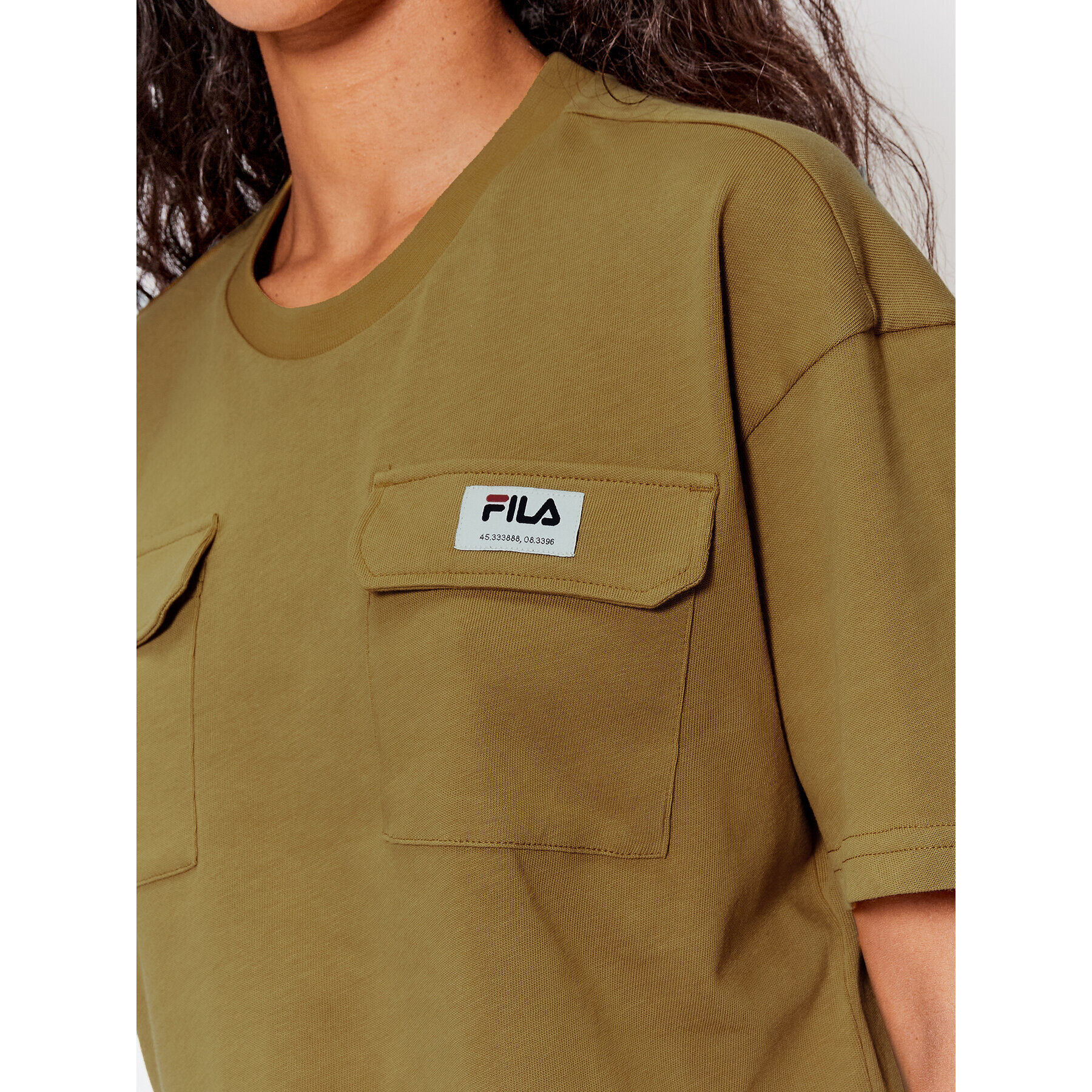 Fila Тишърт Tallinn FAW0006 Кафяв Oversize - Pepit.bg