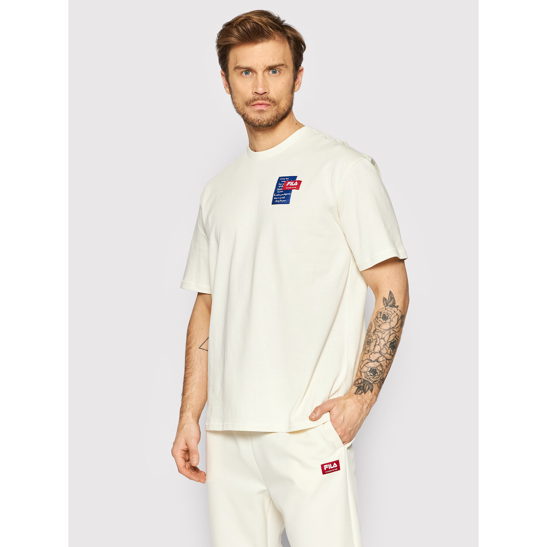 Fila Тишърт Trabzon FAM0005 Бежов Regular Fit - Pepit.bg