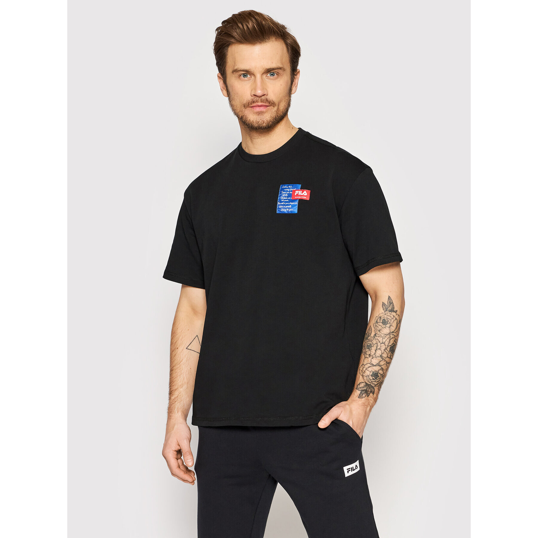 Fila Тишърт Trabzon FAM0005 Черен Regular Fit - Pepit.bg