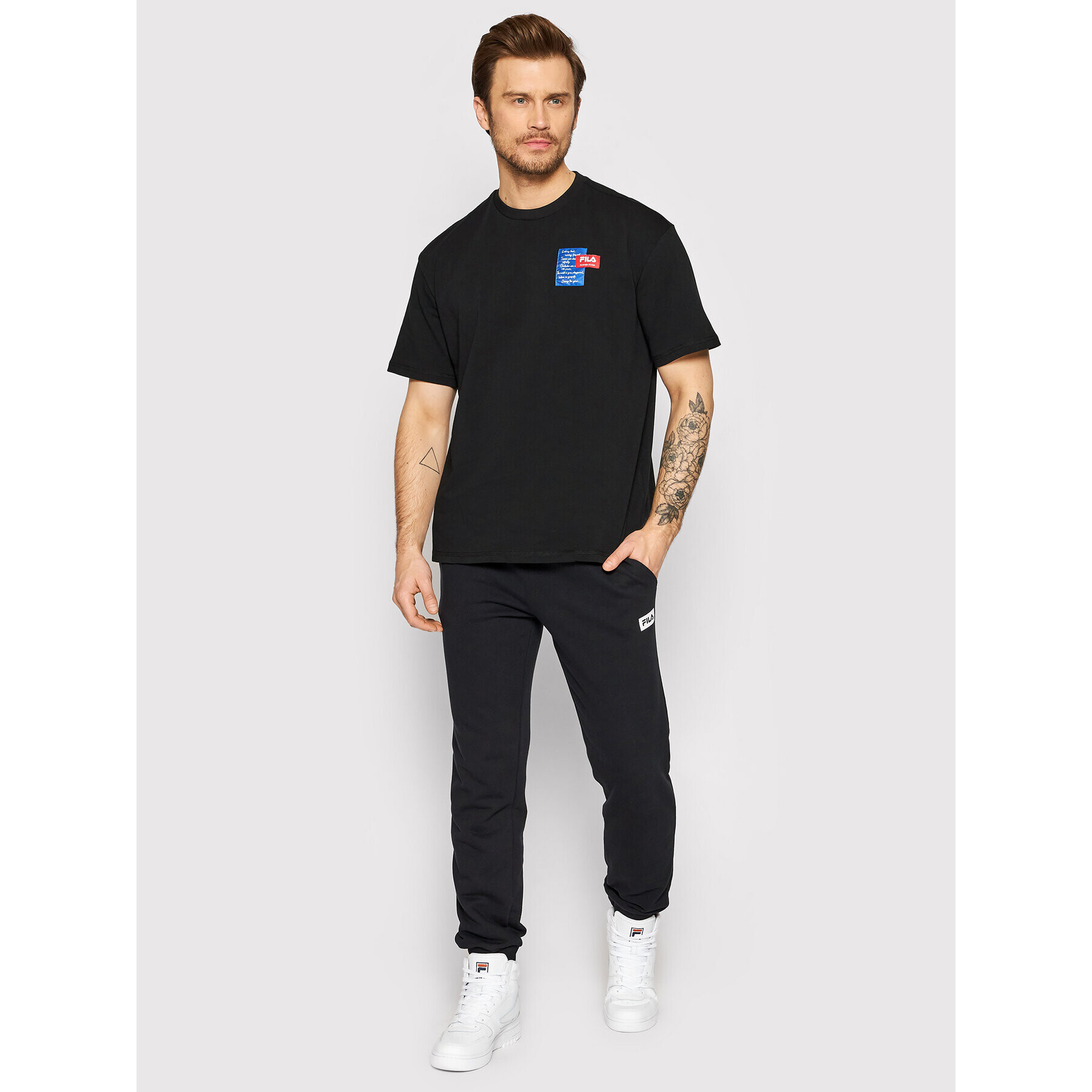 Fila Тишърт Trabzon FAM0005 Черен Regular Fit - Pepit.bg