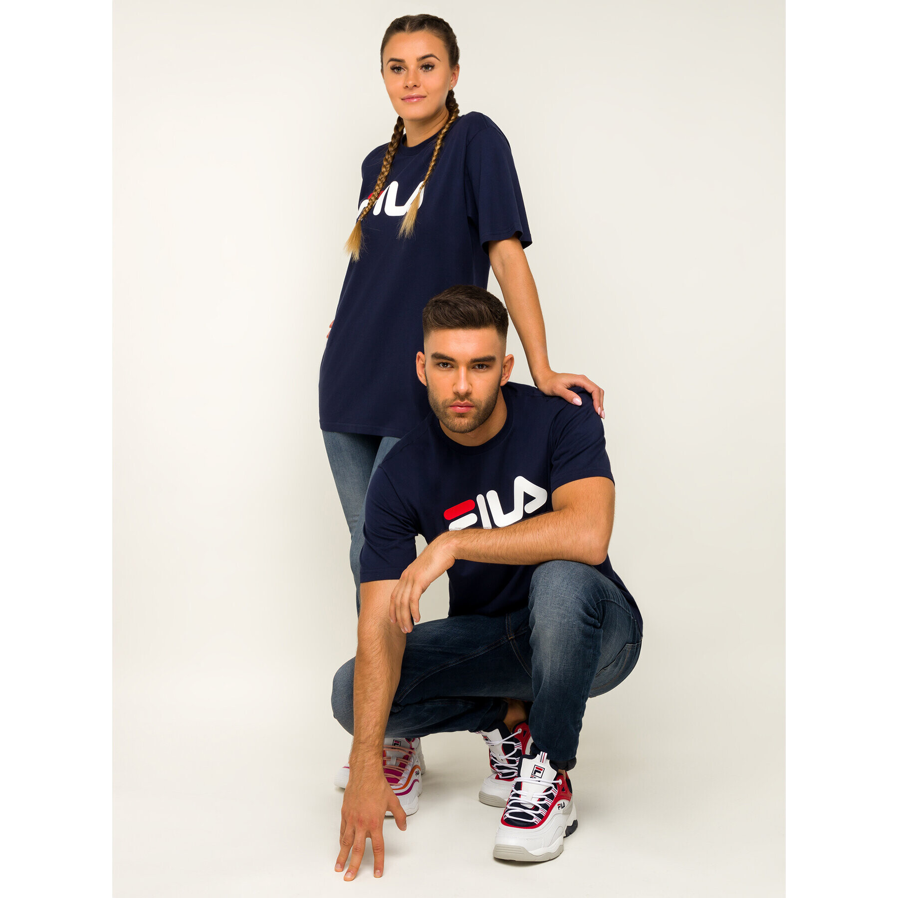 Fila Тишърт Unisex 681093 Тъмносин Regular Fit - Pepit.bg