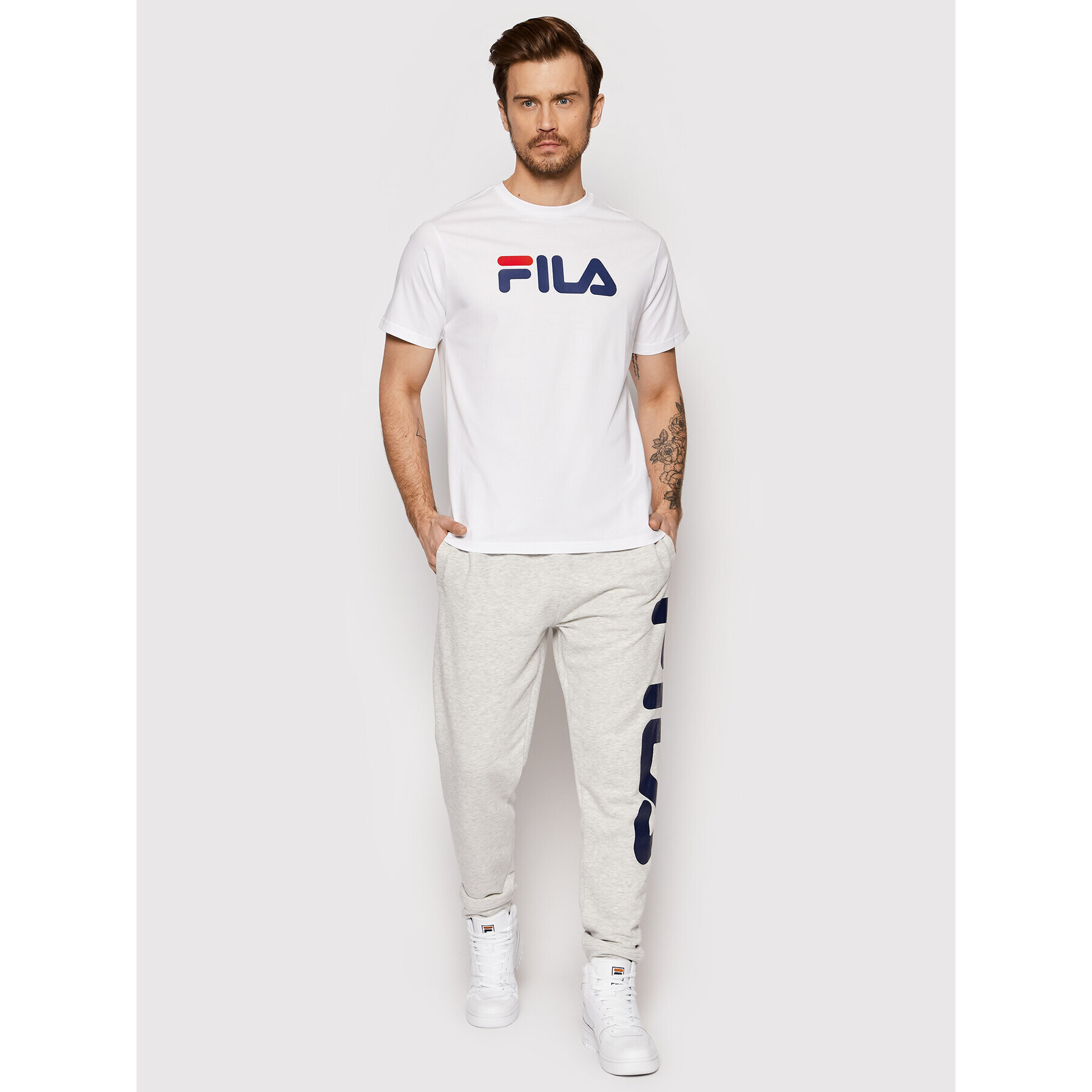 Fila Тишърт Unisex Bellano FAU0067 Бял Regular Fit - Pepit.bg