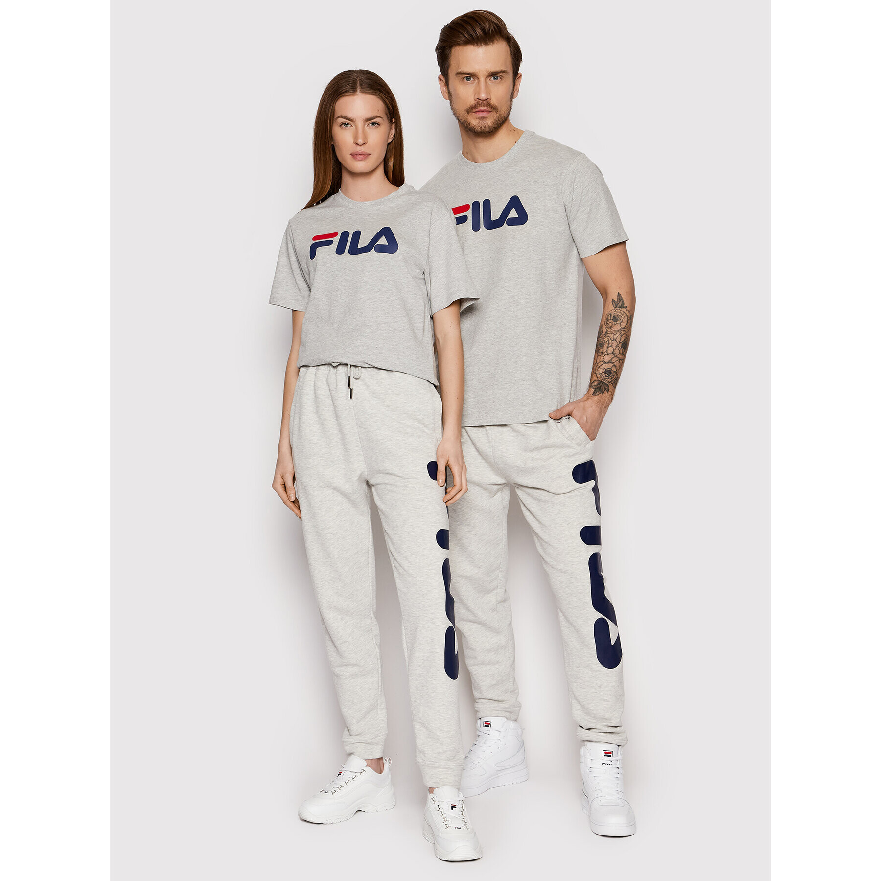 Fila Тишърт Unisex Bellano FAU0067 Сив Regular Fit - Pepit.bg