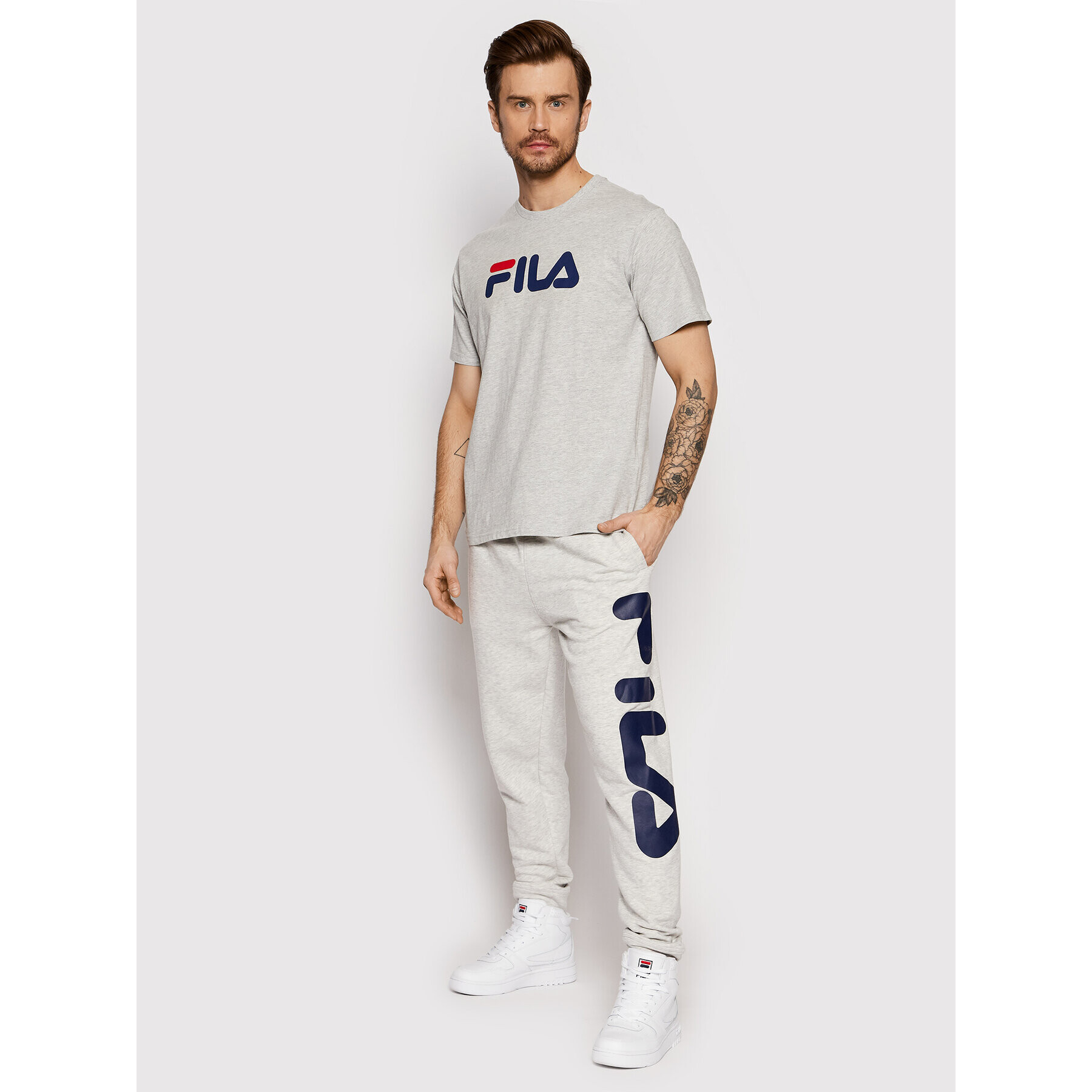 Fila Тишърт Unisex Bellano FAU0067 Сив Regular Fit - Pepit.bg