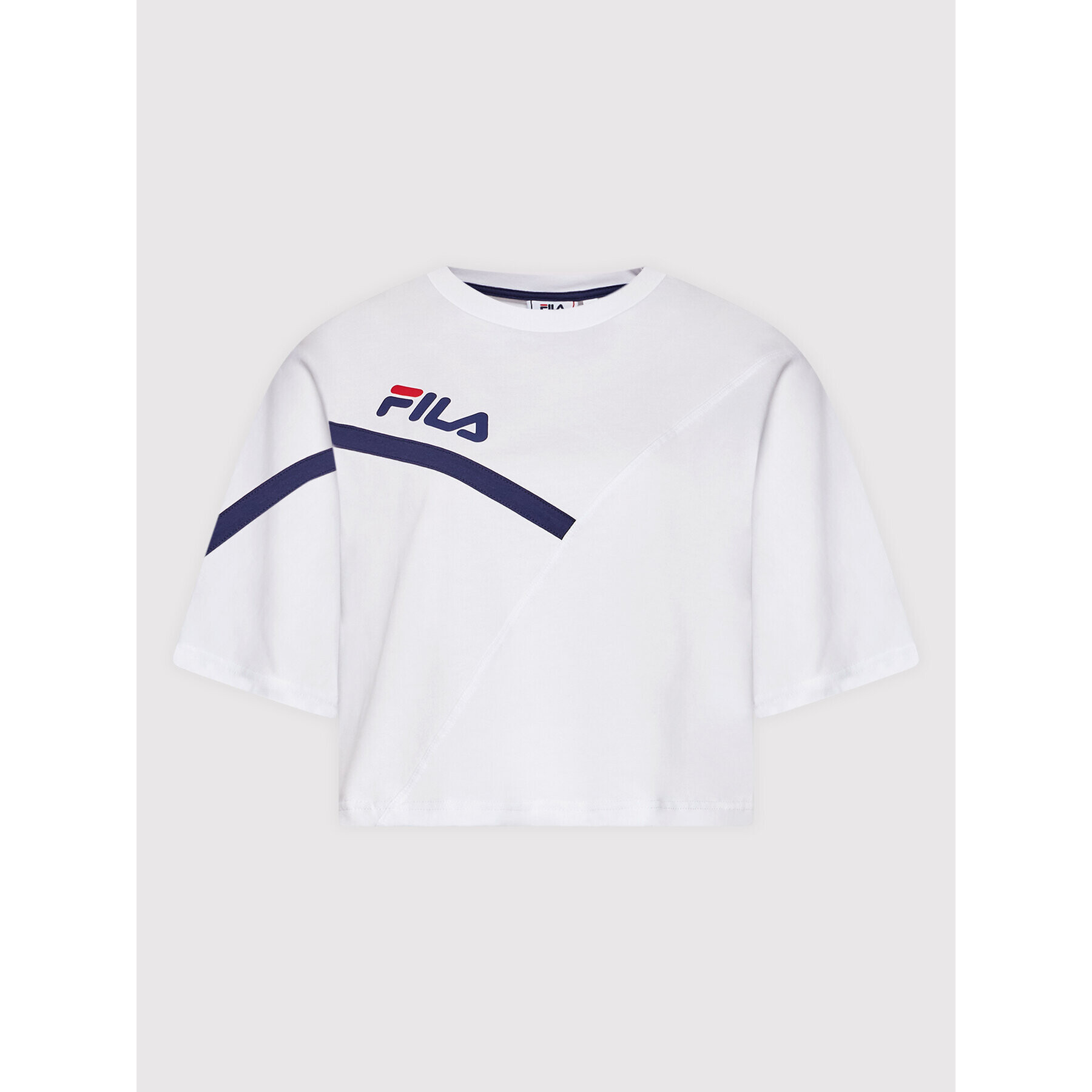 Fila Тишърт Zug FAW0156 Бял Cropped Fit - Pepit.bg