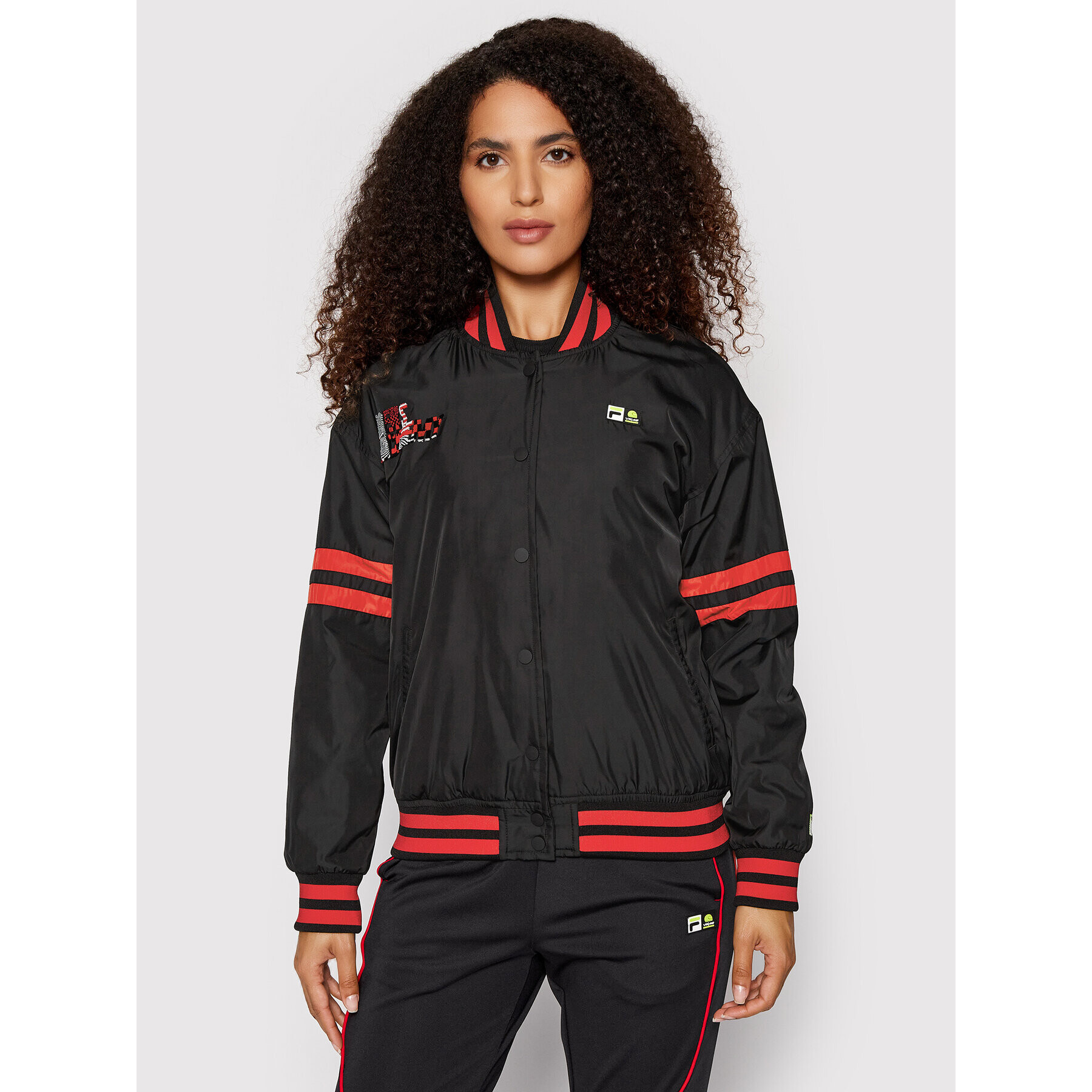 Fila Яке бомбър College FAW0291 Черен Regular Fit - Pepit.bg