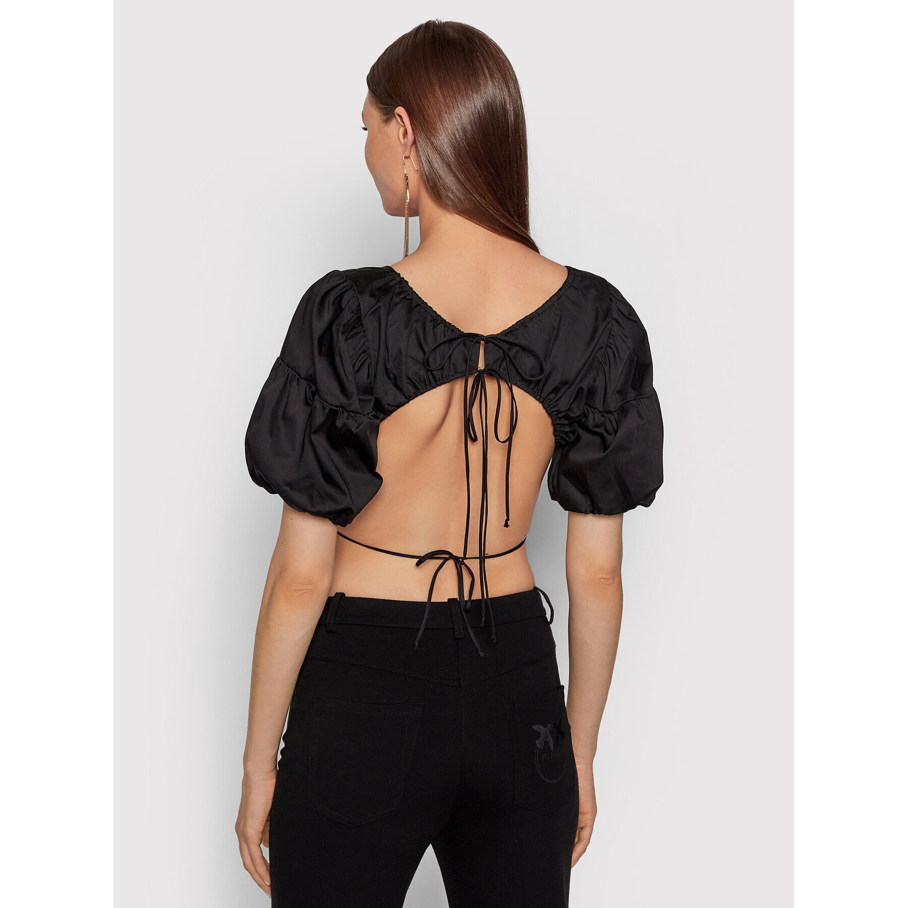 For Love & Lemons Блуза Joanna CT1727 Черен Cropp Fit - Pepit.bg