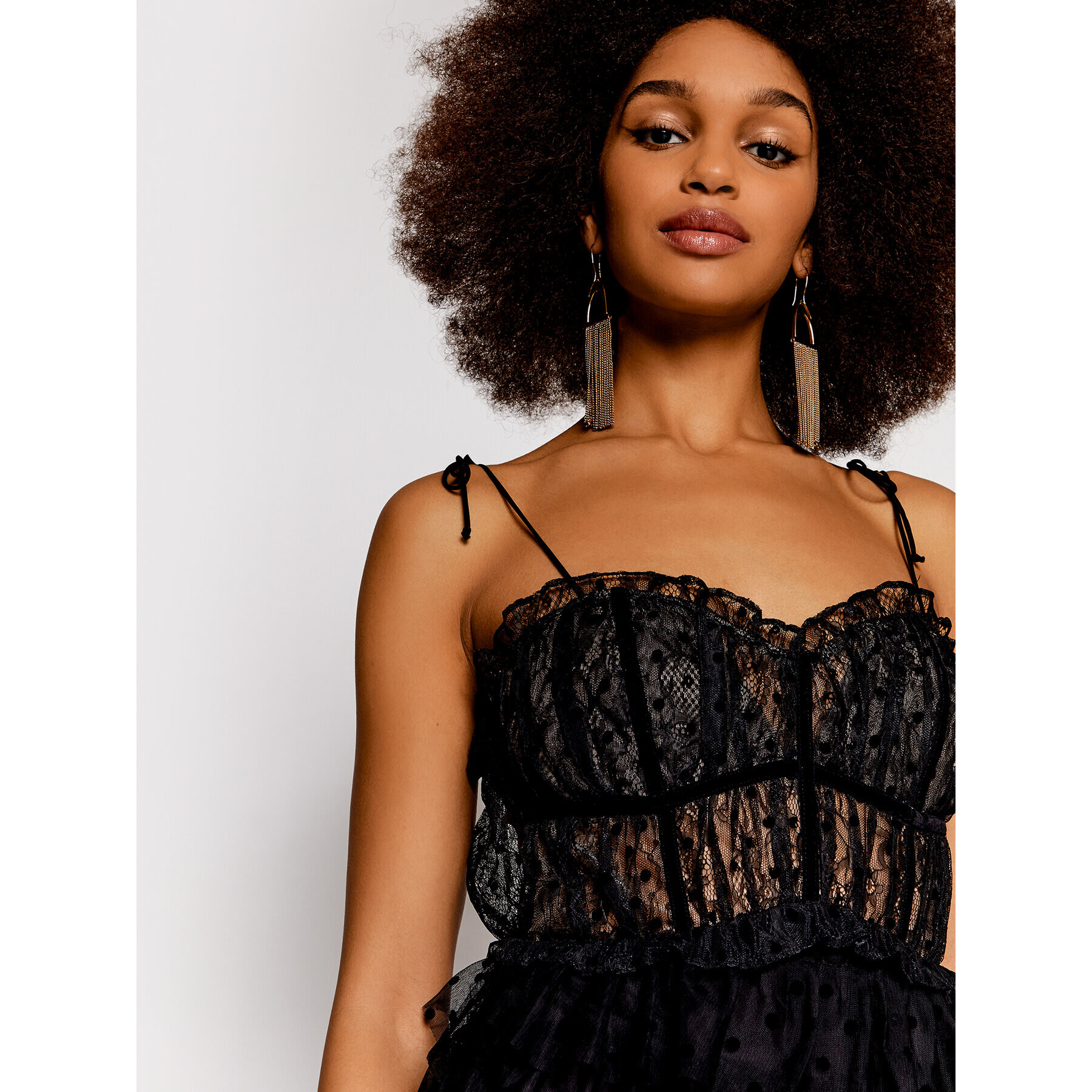 For Love & Lemons Коктейлна рокля Jourdan CD2551 Черен Regular Fit - Pepit.bg