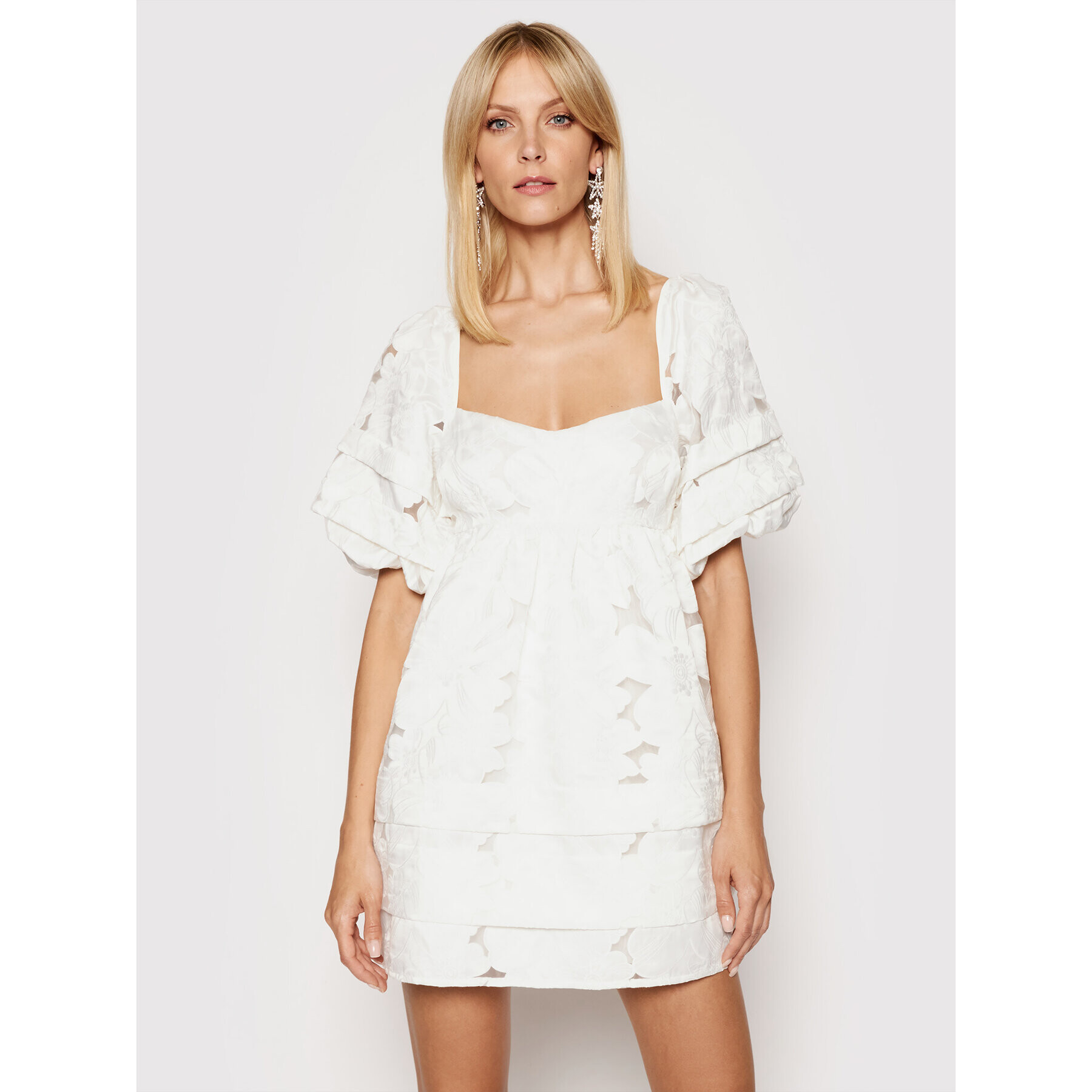 For Love & Lemons Коктейлна рокля Evelyn CD2350 Бял Regular Fit - Pepit.bg