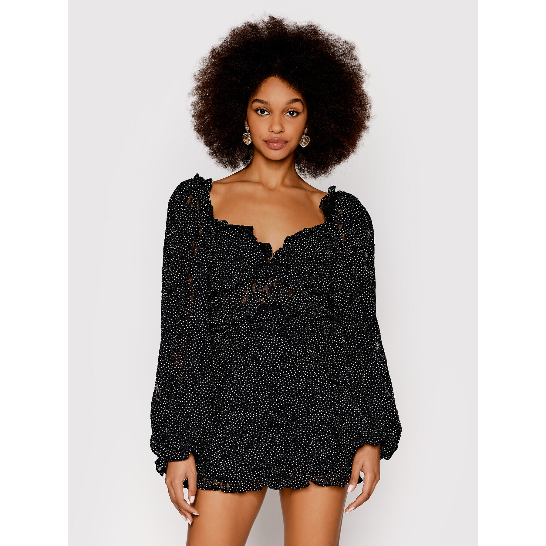 For Love & Lemons Коктейлна рокля Lelia CD2547 Черен Slim Fit - Pepit.bg