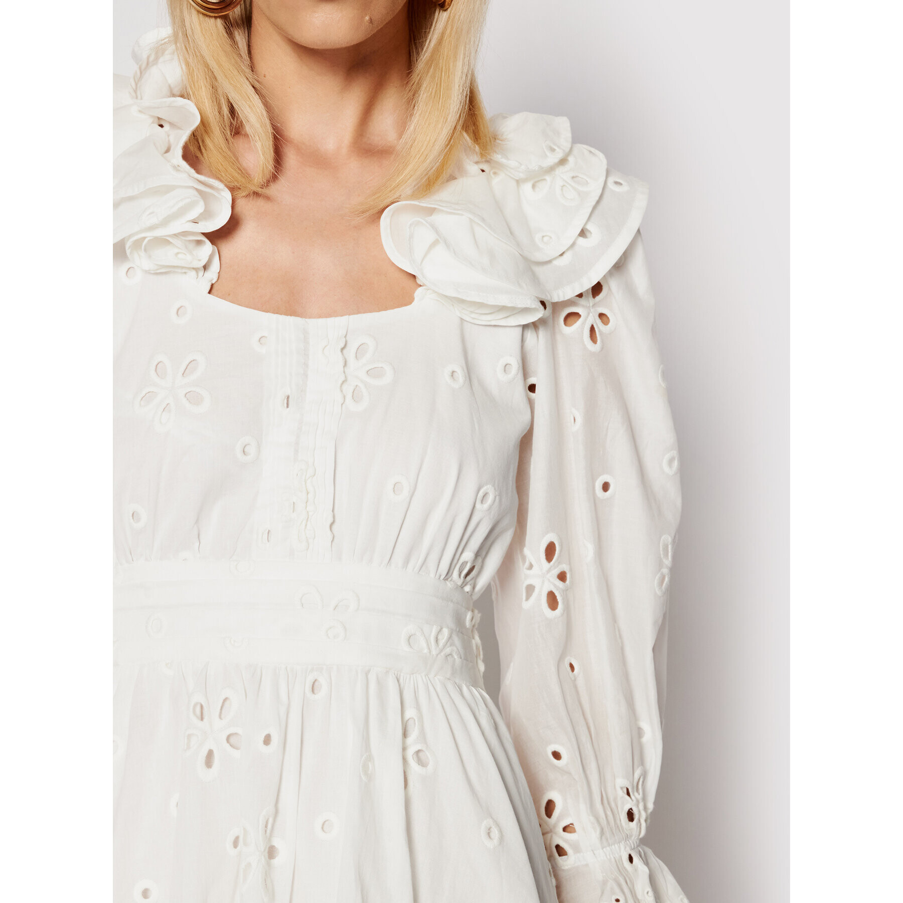 For Love & Lemons Лятна рокля Serena CD2334 Бял Regular Fit - Pepit.bg