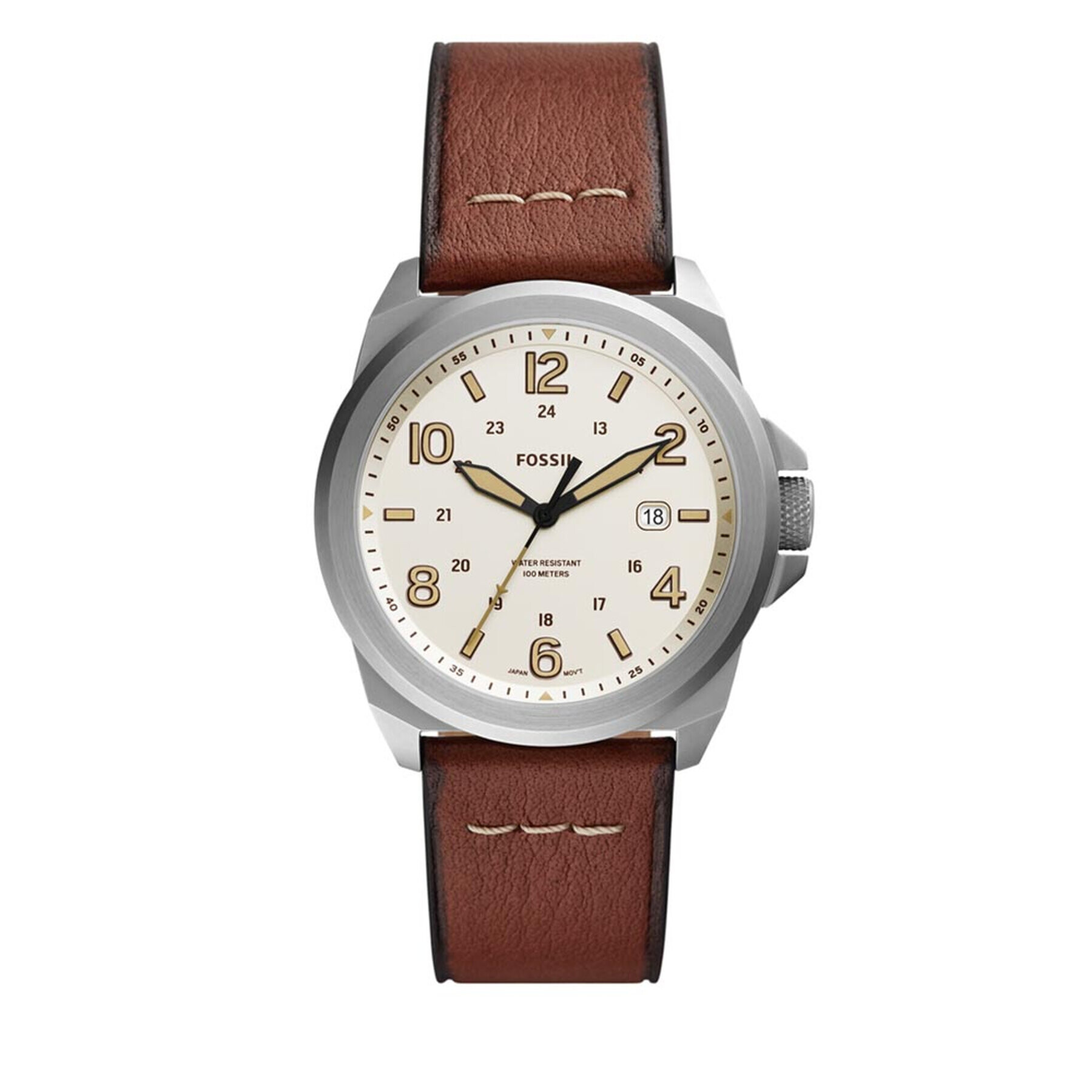 Fossil Часовник Bronson Three FS5919 Кафяв - Pepit.bg