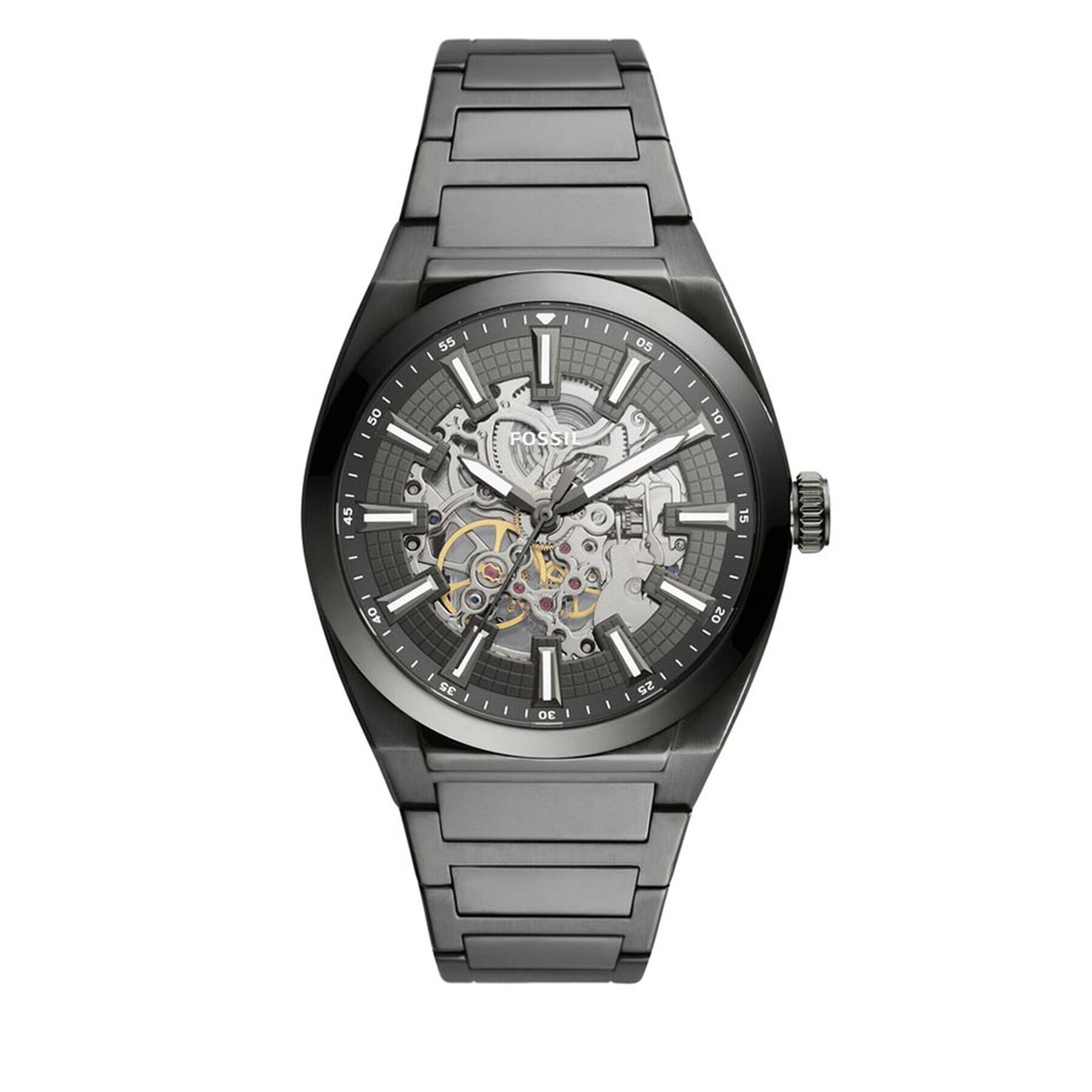 Fossil Часовник Everett Automatic Skeleton ME3206 Сив - Pepit.bg