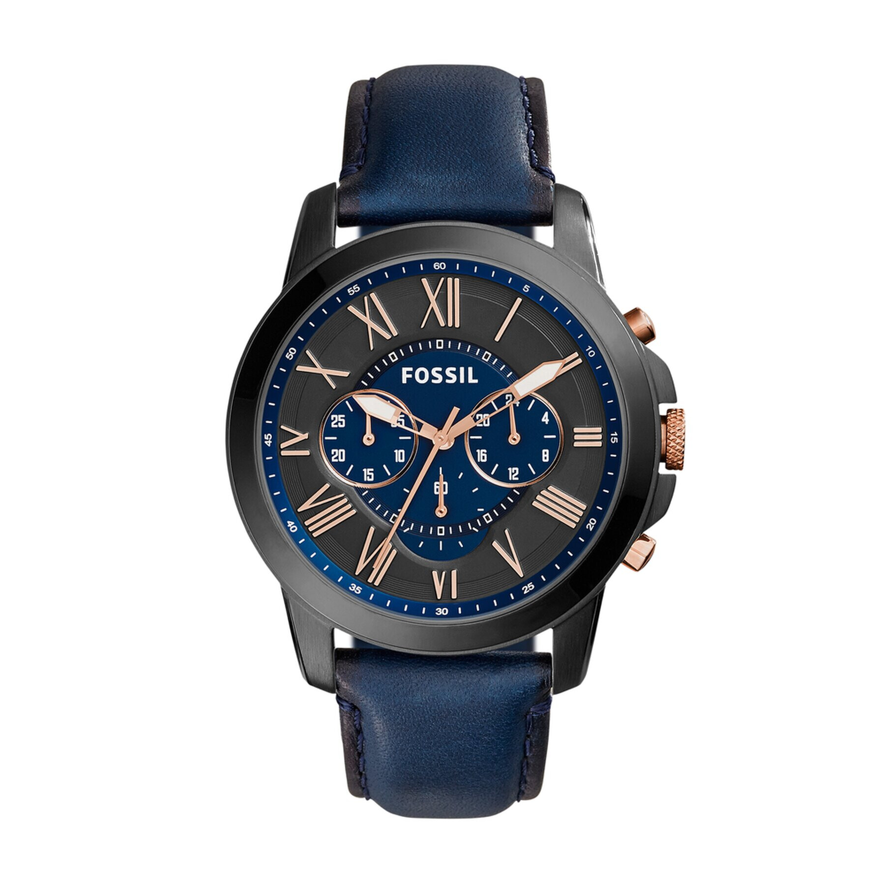 Fossil Часовник Grant Chrono FS5061IE Тъмносин - Pepit.bg