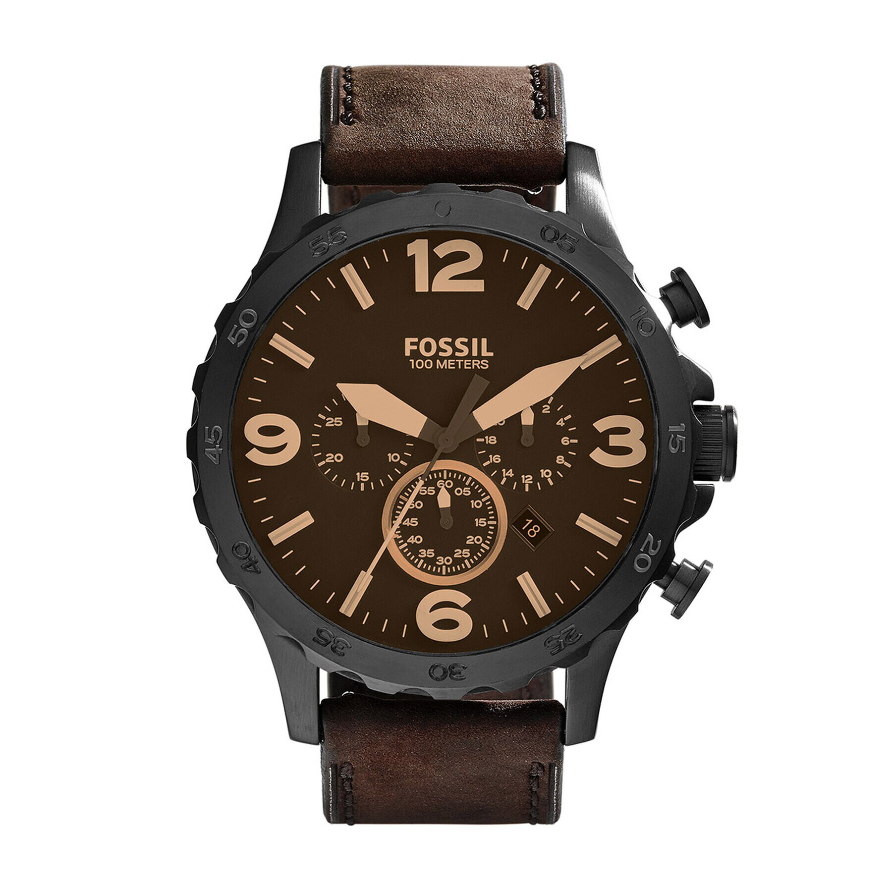 Fossil Часовник Nate JR1487 Кафяв - Pepit.bg