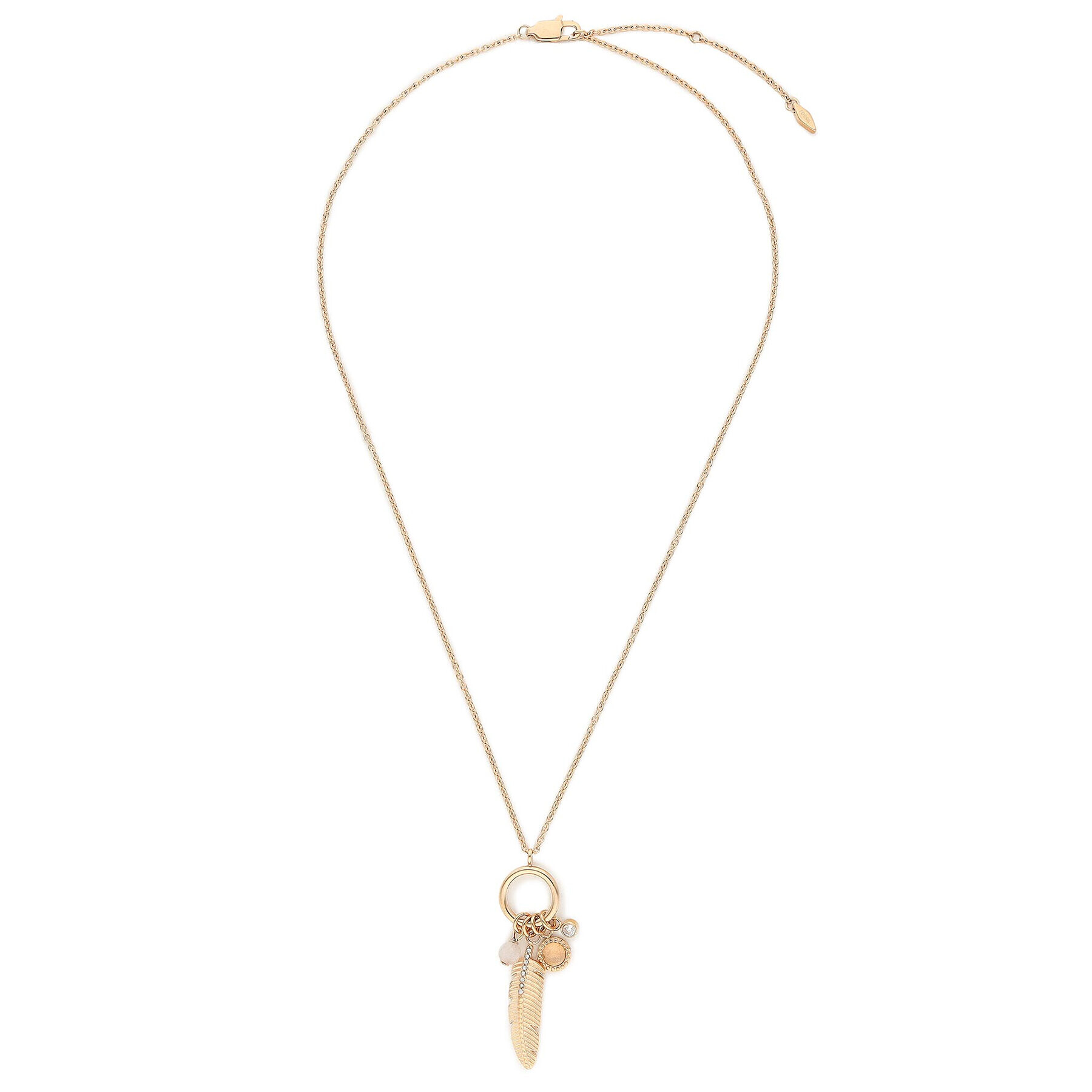 Fossil Колие Feathers JF03671791 Златист - Pepit.bg