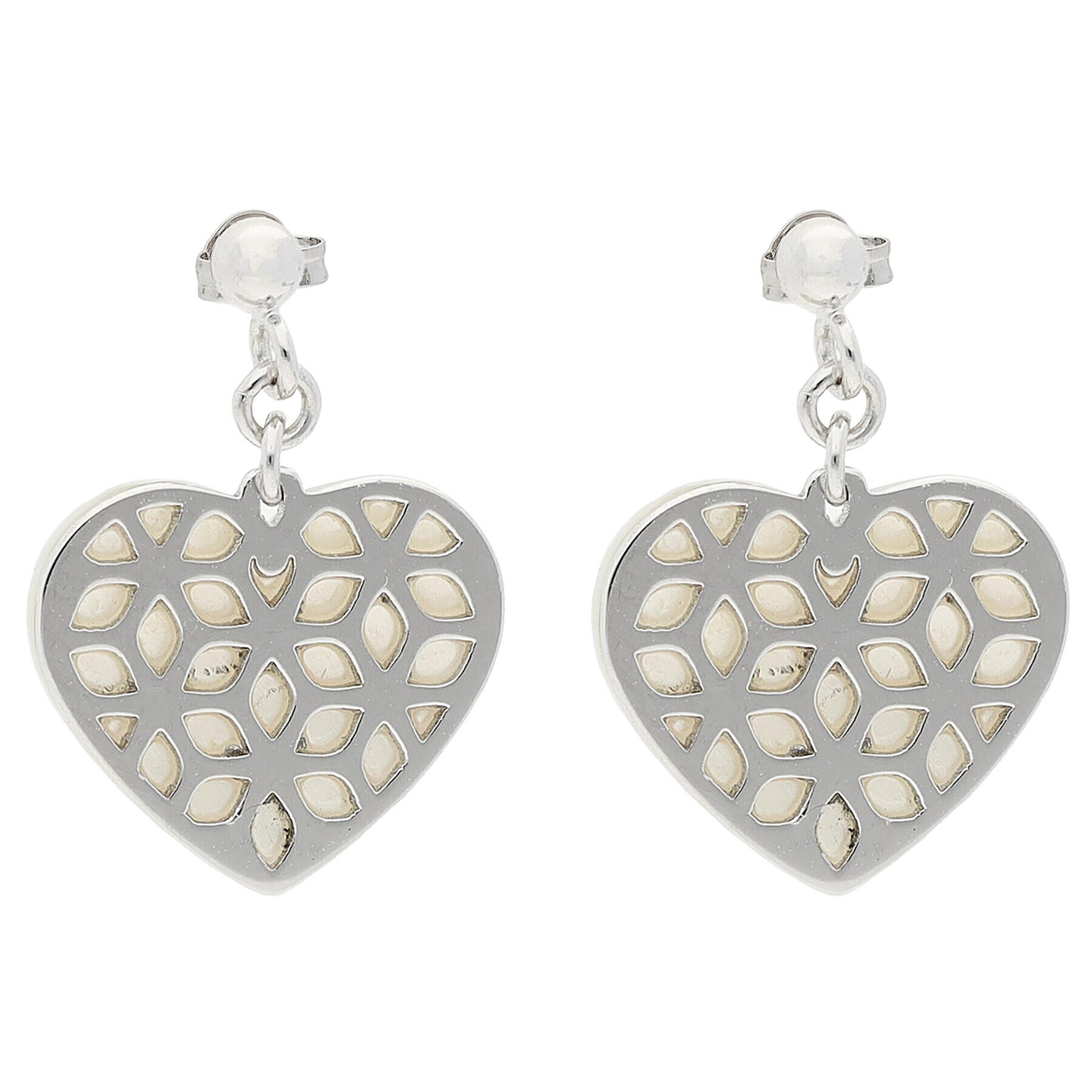 Fossil Обици Heart Cut Out JFS00489040 Сребрист - Pepit.bg